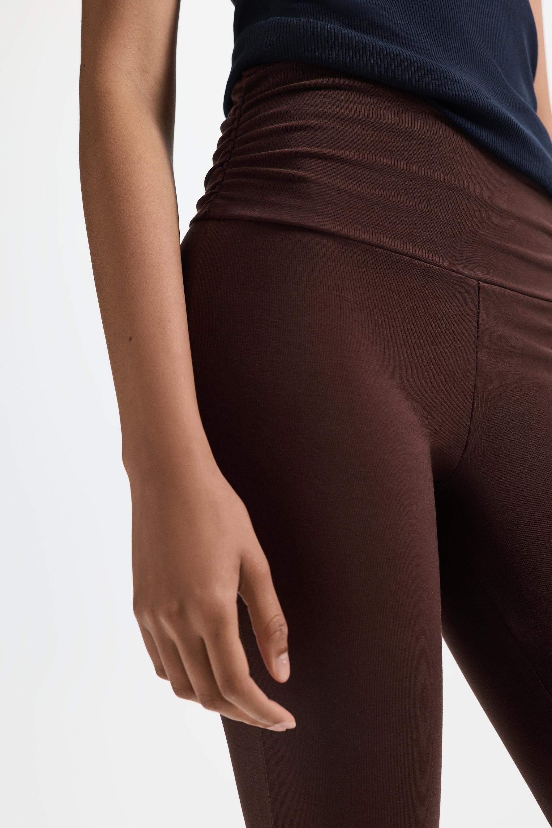 Ruched waist leggings — CHOCOLATE