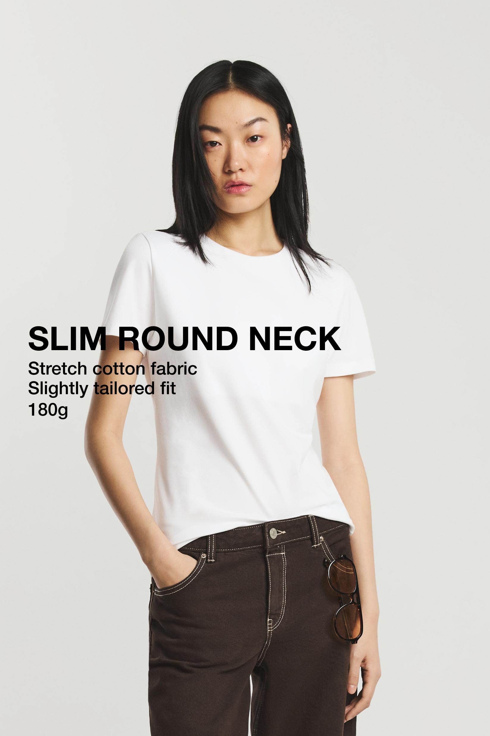 Round neck T-shirt — WHITE