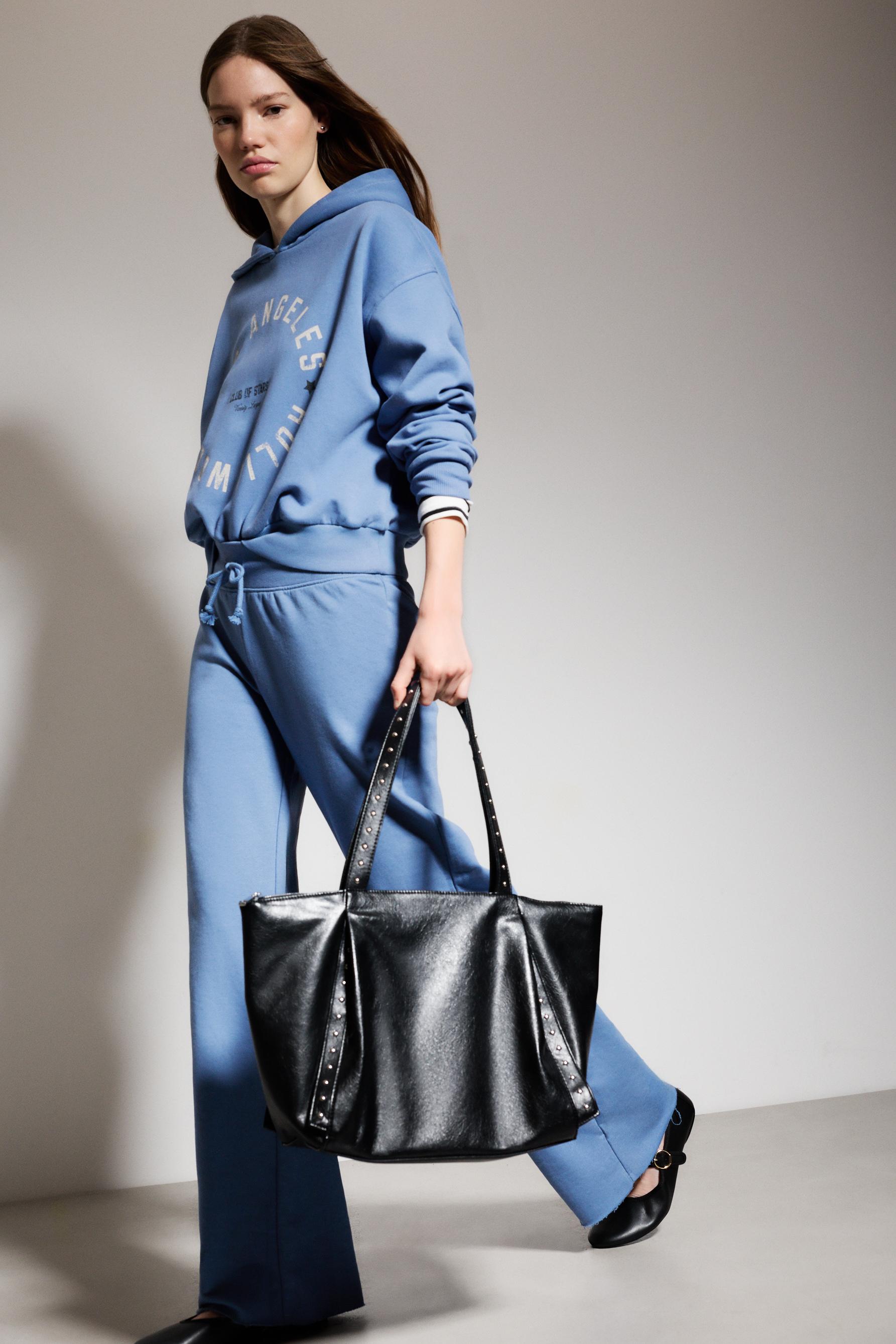 Shopper bag with stud detail — BLACK