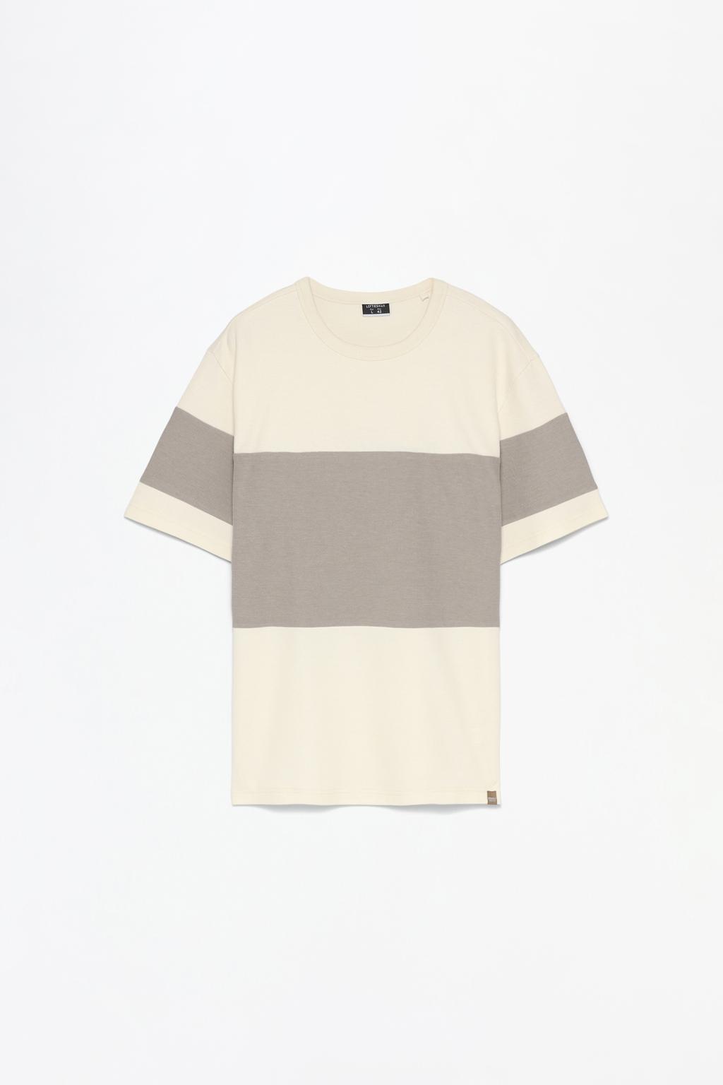 Textured colour block T-shirt