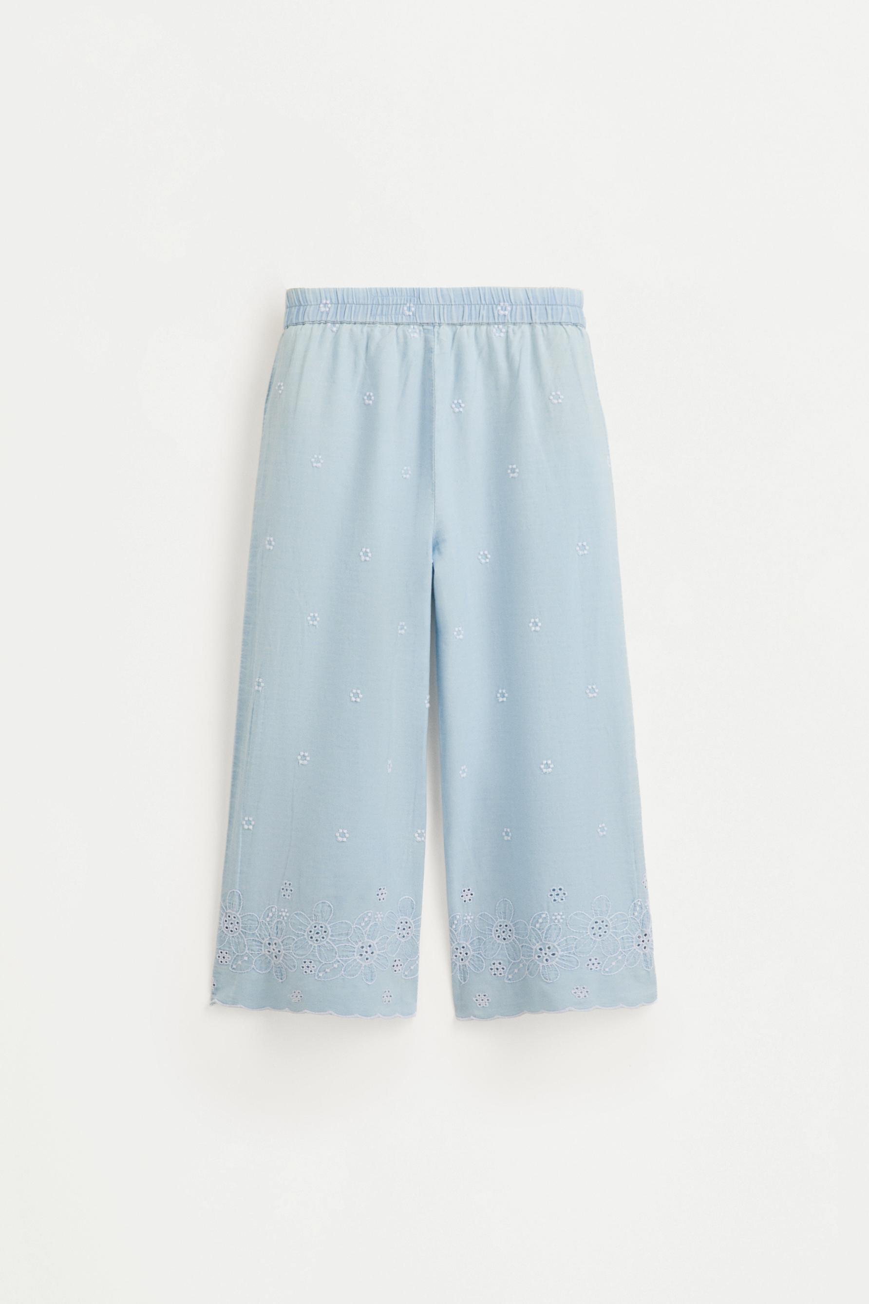 Embroidered lightweight jeans — PALE BLUE