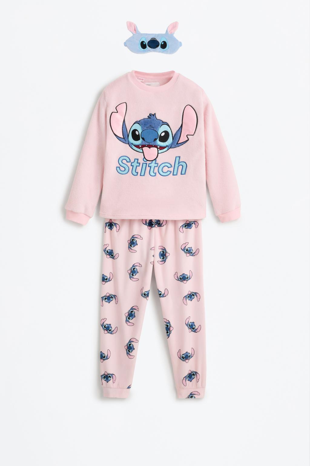 Stitch ©Disney faux fur pyjamas with eye mask