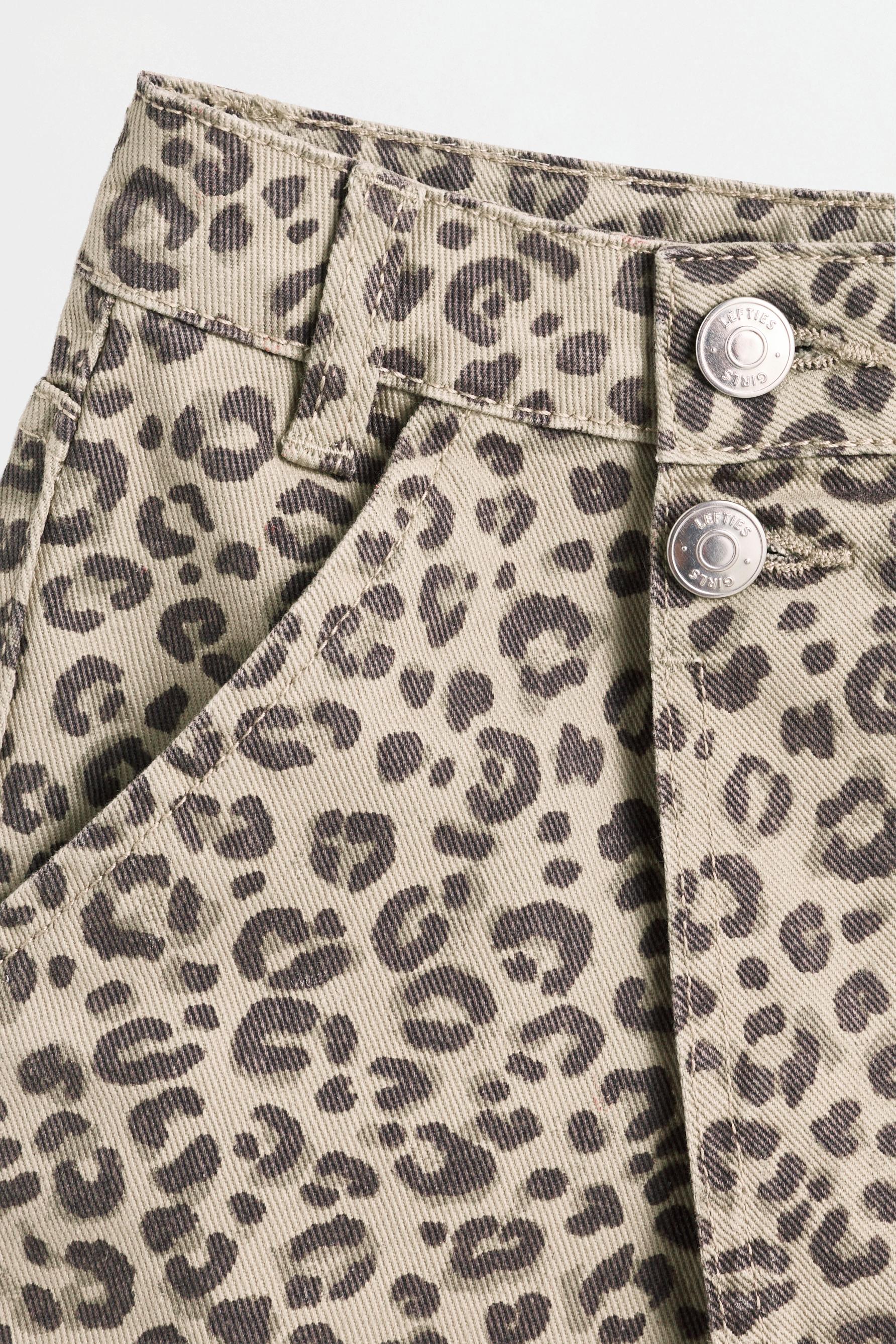 Animal print denim skort — MINK