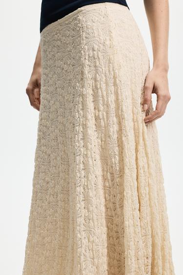 Lace midi skirt — ECRU 4
