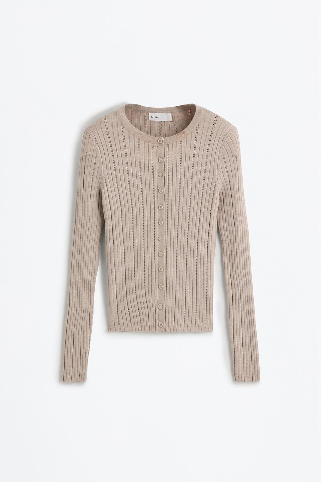 Openwork ribbed jacket