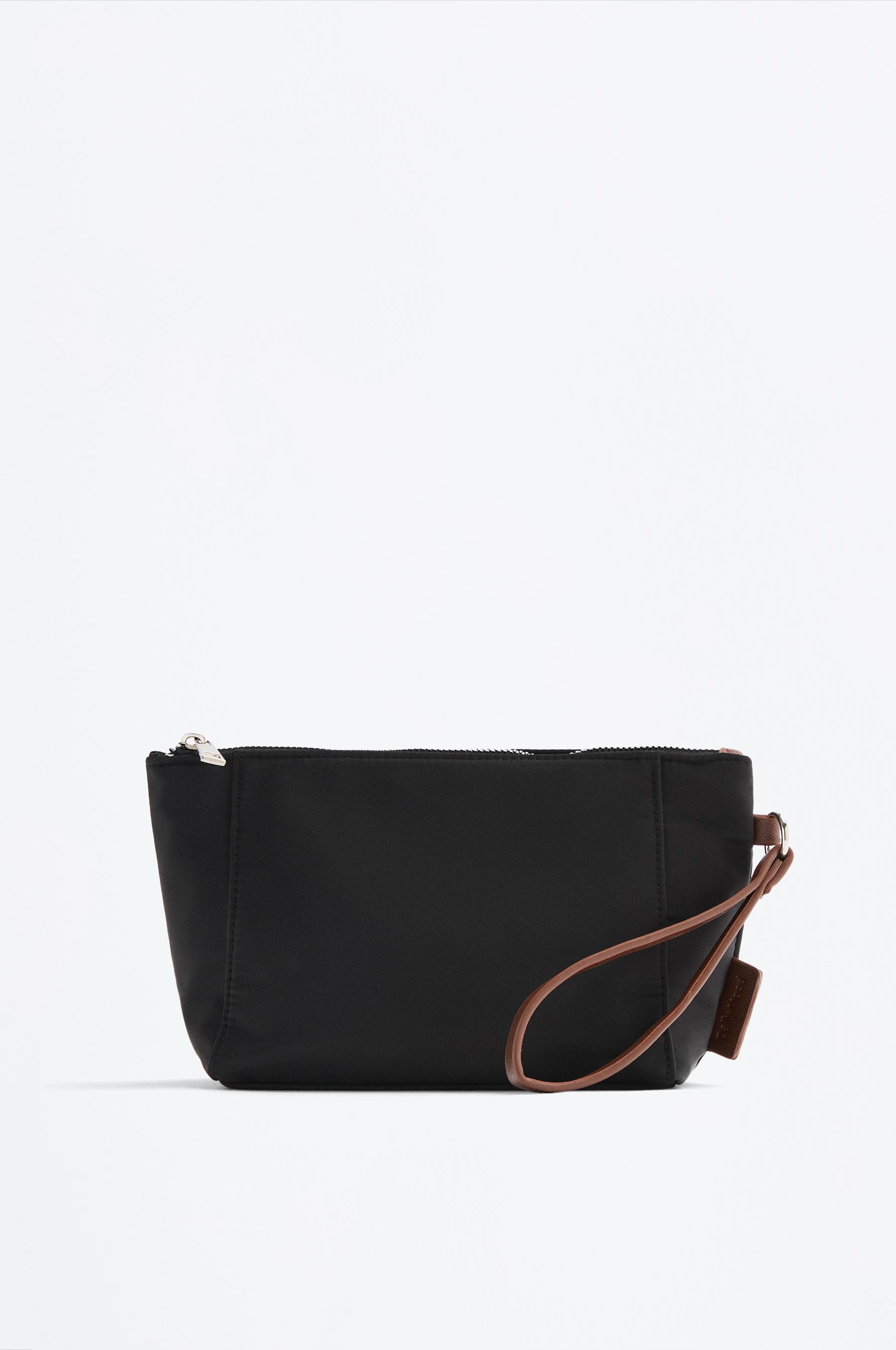 Nylon wristlet toiletry bag — BLACK