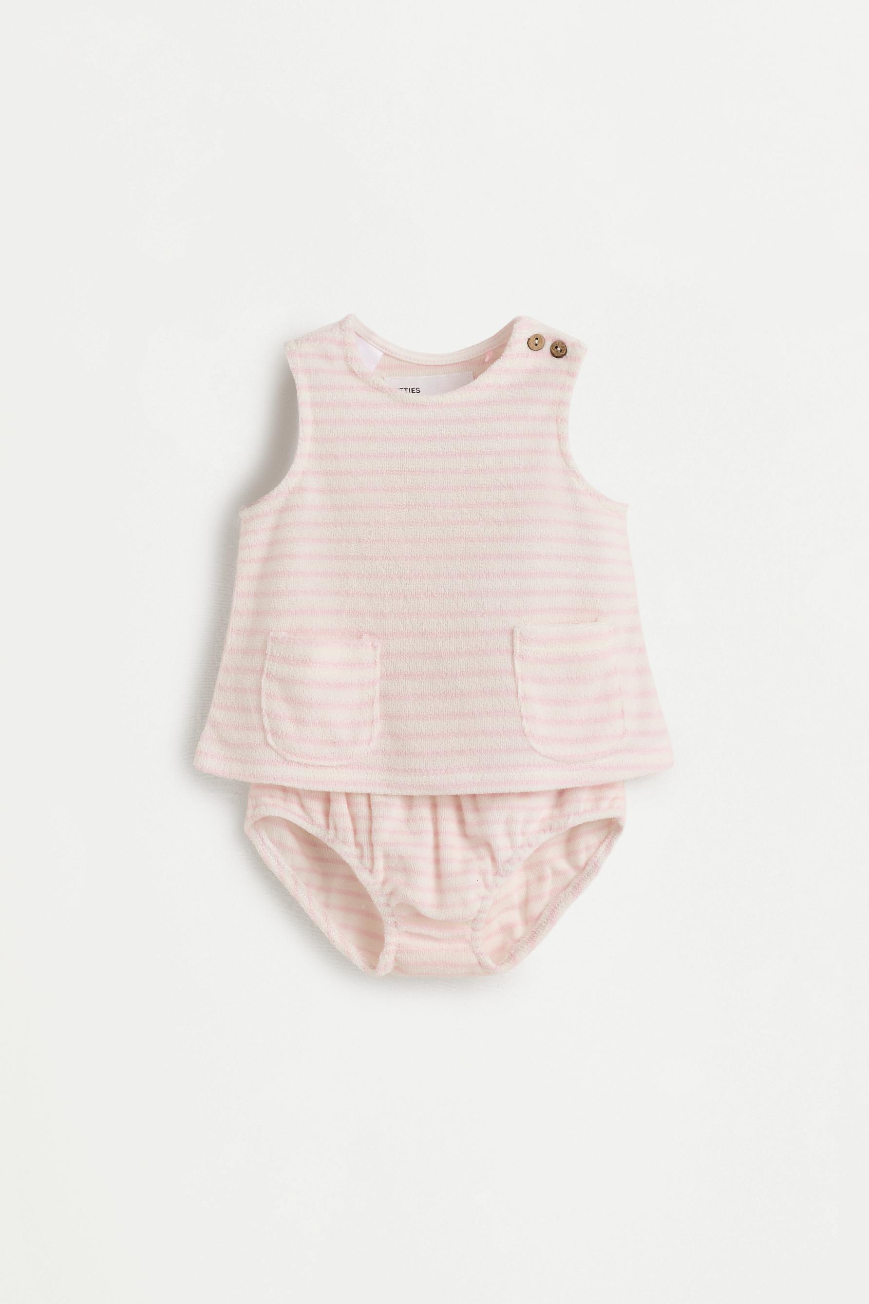 Terry cloth T-shirt and briefs co-ord — ROSE PINK