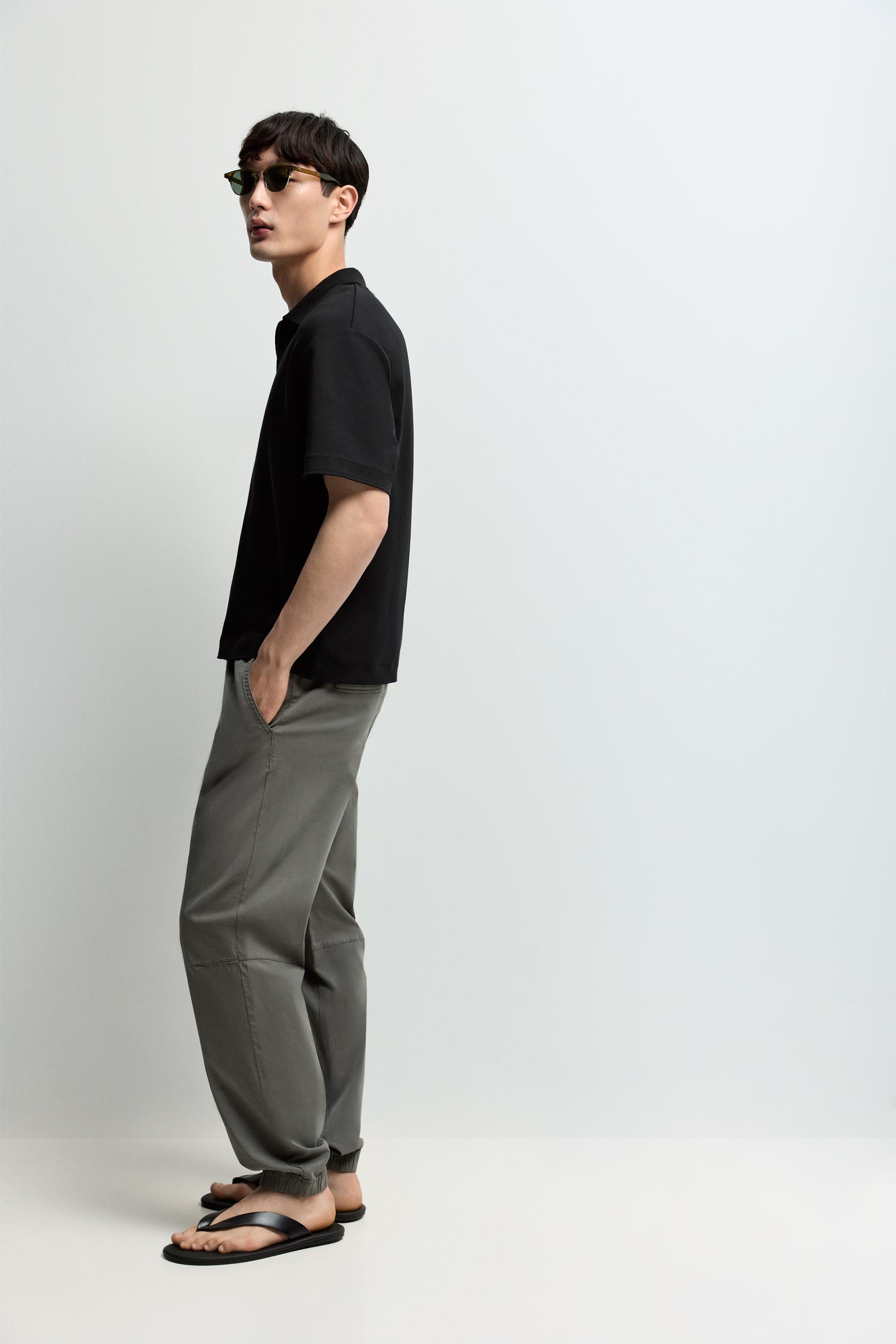 Elastic hem joggers — DARK GREEN
