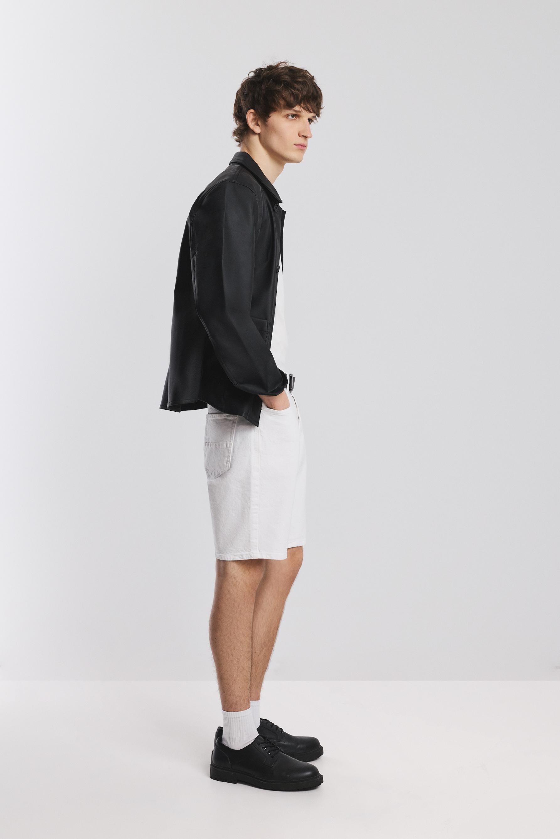 Slim denim Bermuda shorts — WHITE