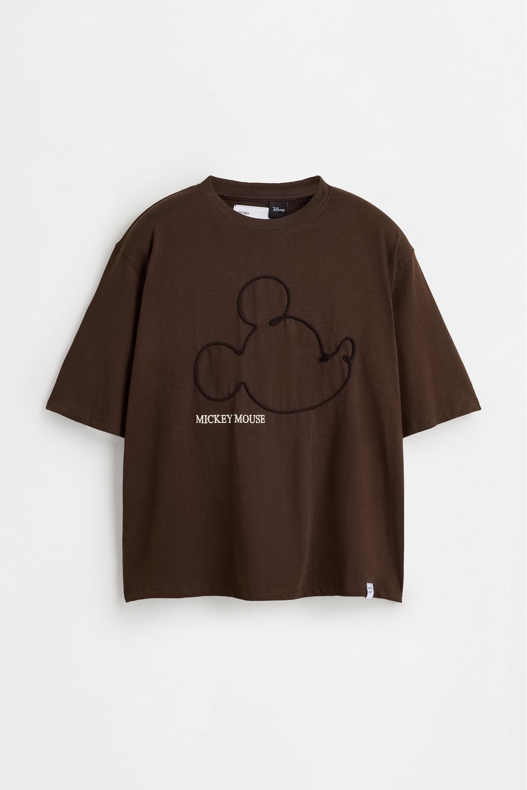 Mickey Mouse ©Disney embroidered T-shirt — PALE BROWN