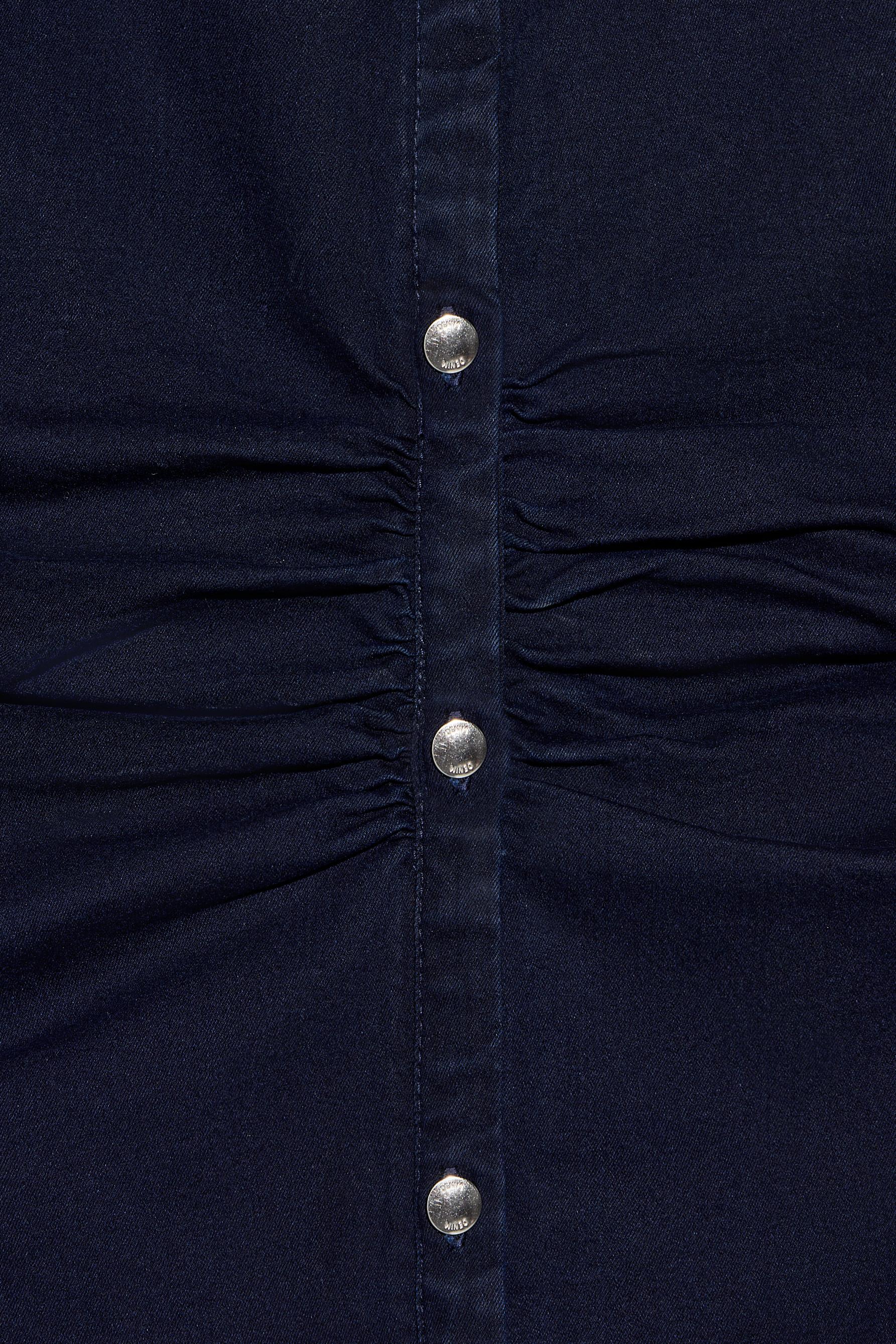 Denim midi button dress — BLUE