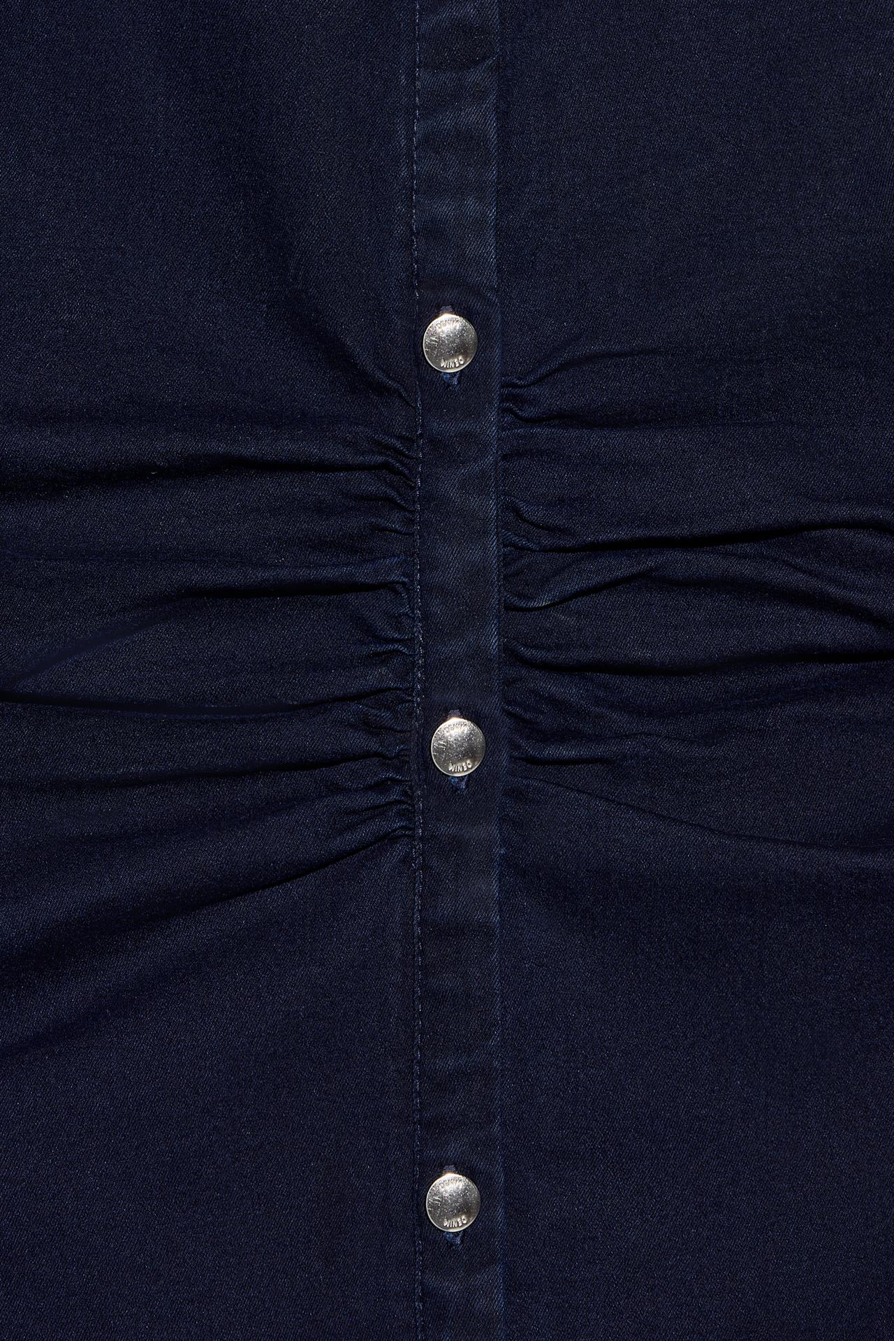Denim midi button dress — BLUE