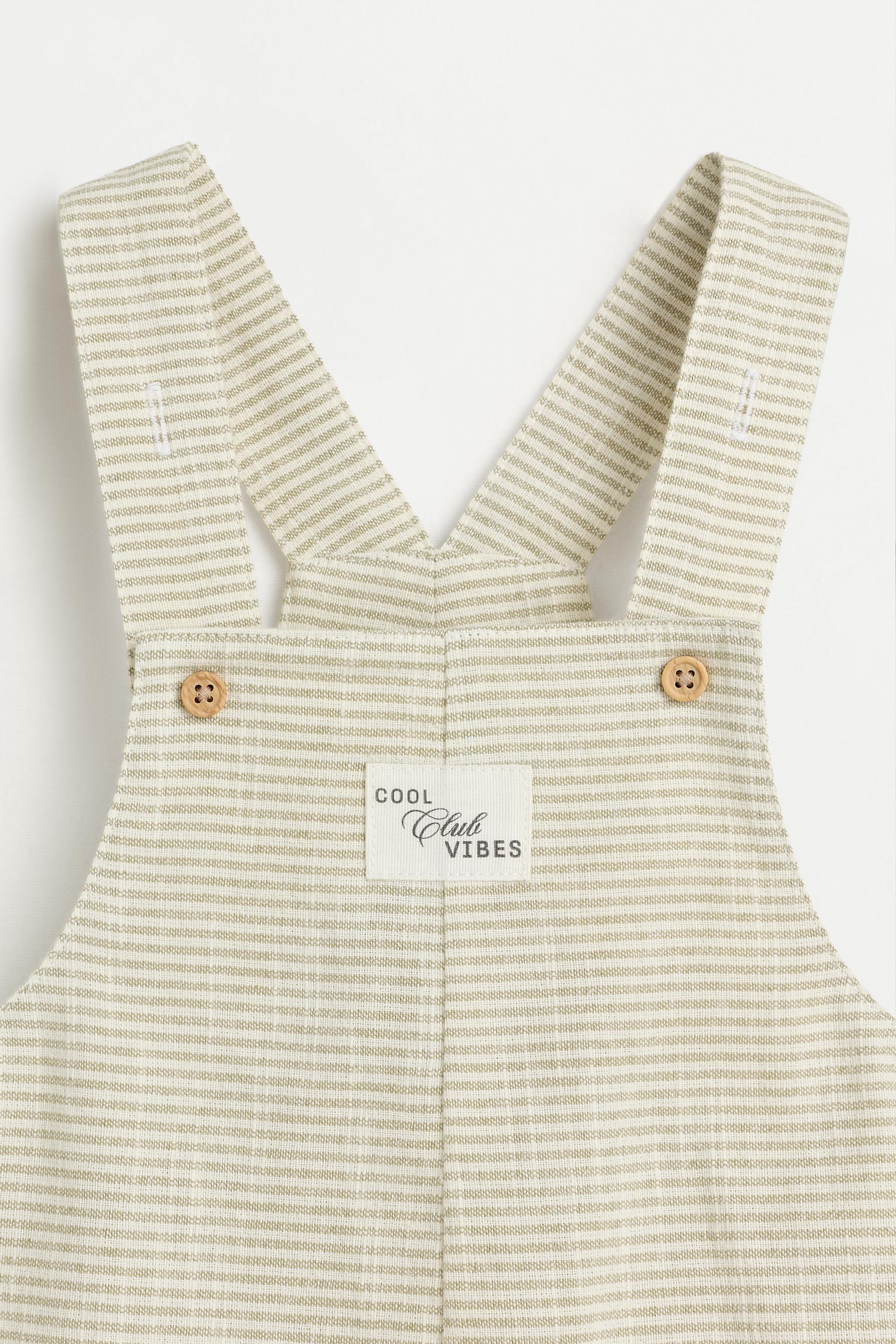 Striped short dungarees — GREENISH