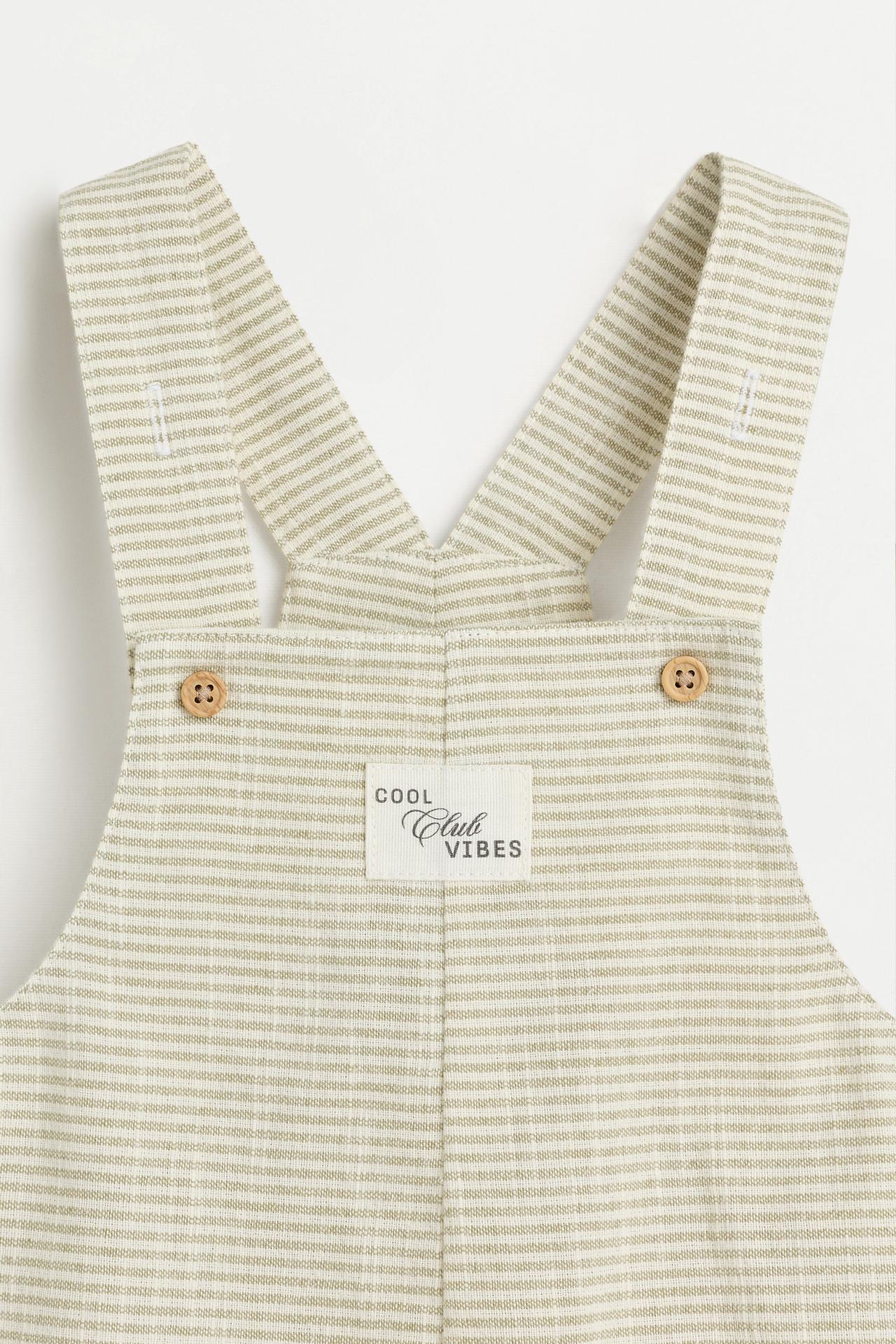 Striped short dungarees — GREENISH