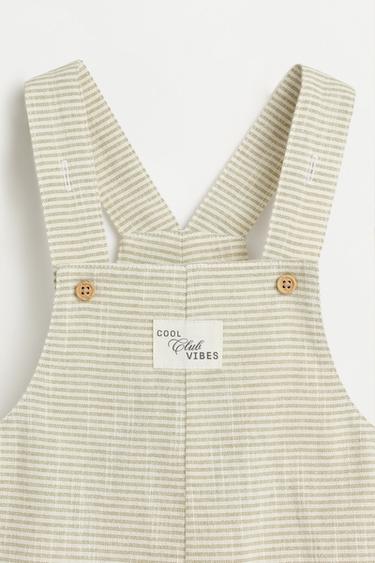 Striped short dungarees — GREENISH 3