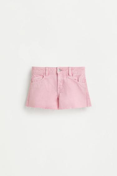 Frayed denim shorts — BUBBLEGUM PINK 1