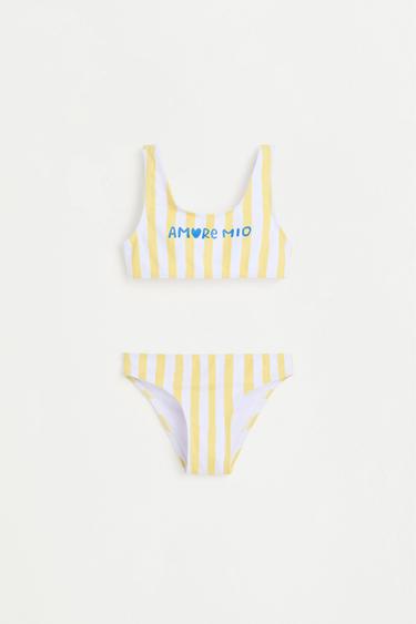 Striped print bikini — YELLOW 1
