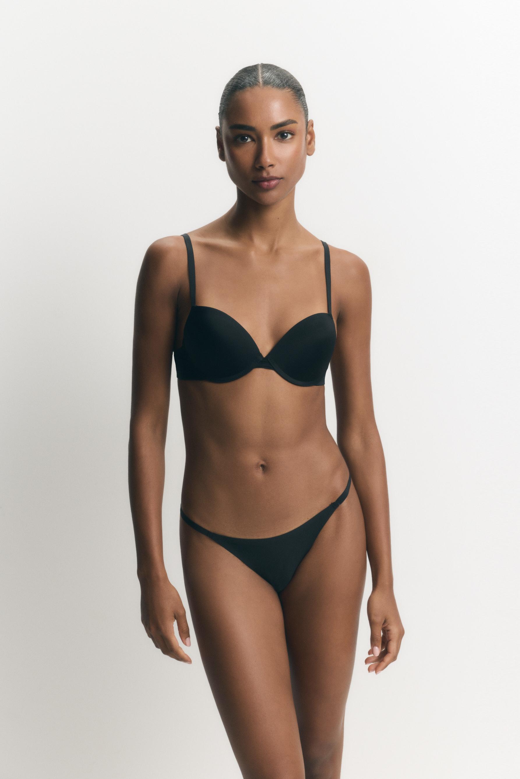 Microfibre classic push-up bra — BLACK