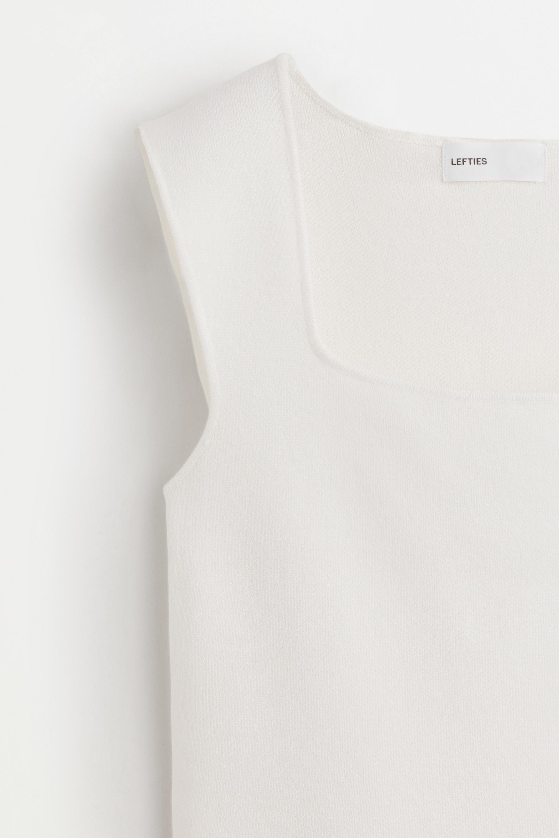Basic knit top — WHITE