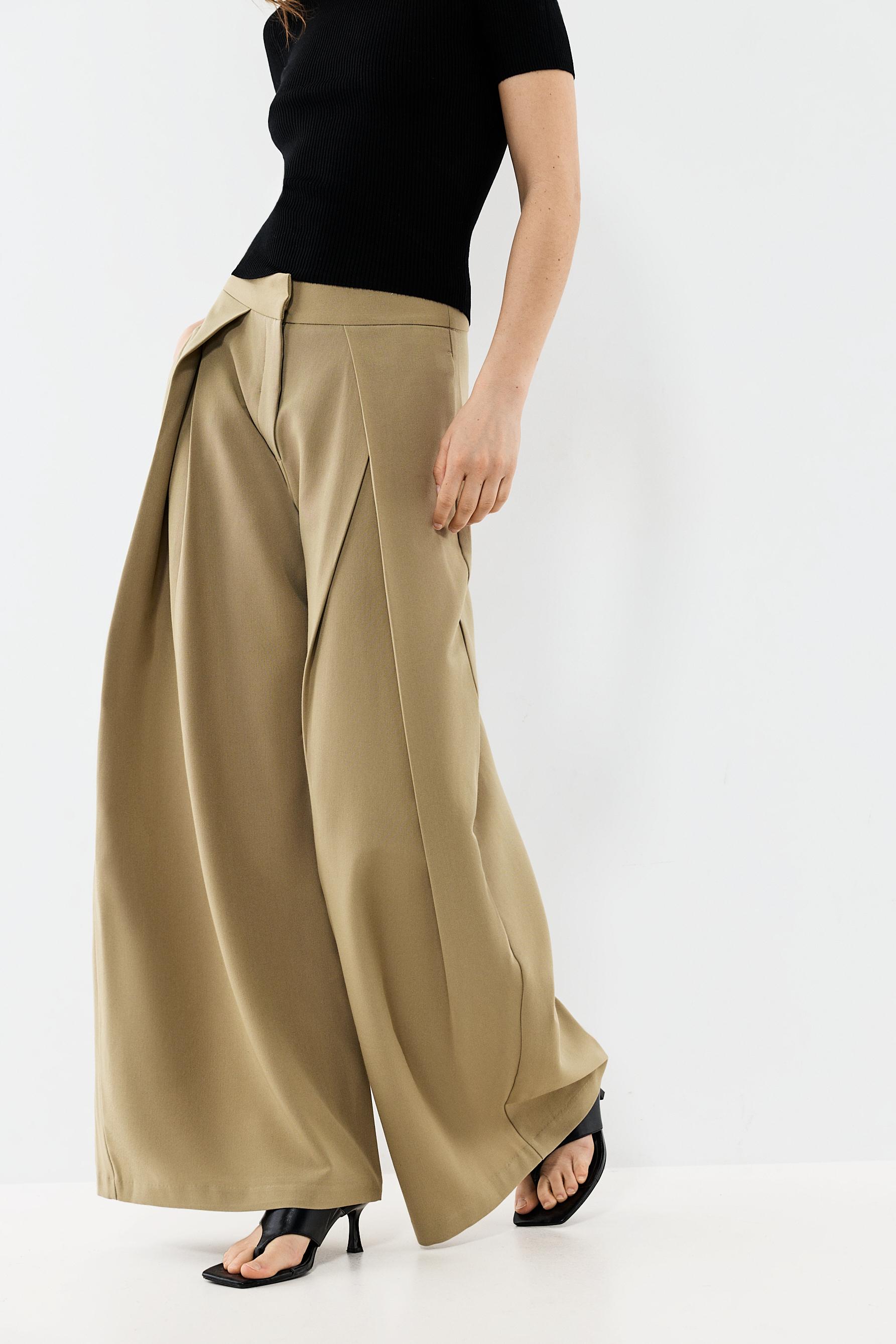 Wide-leg pleated trousers - | LEFTIES Romania