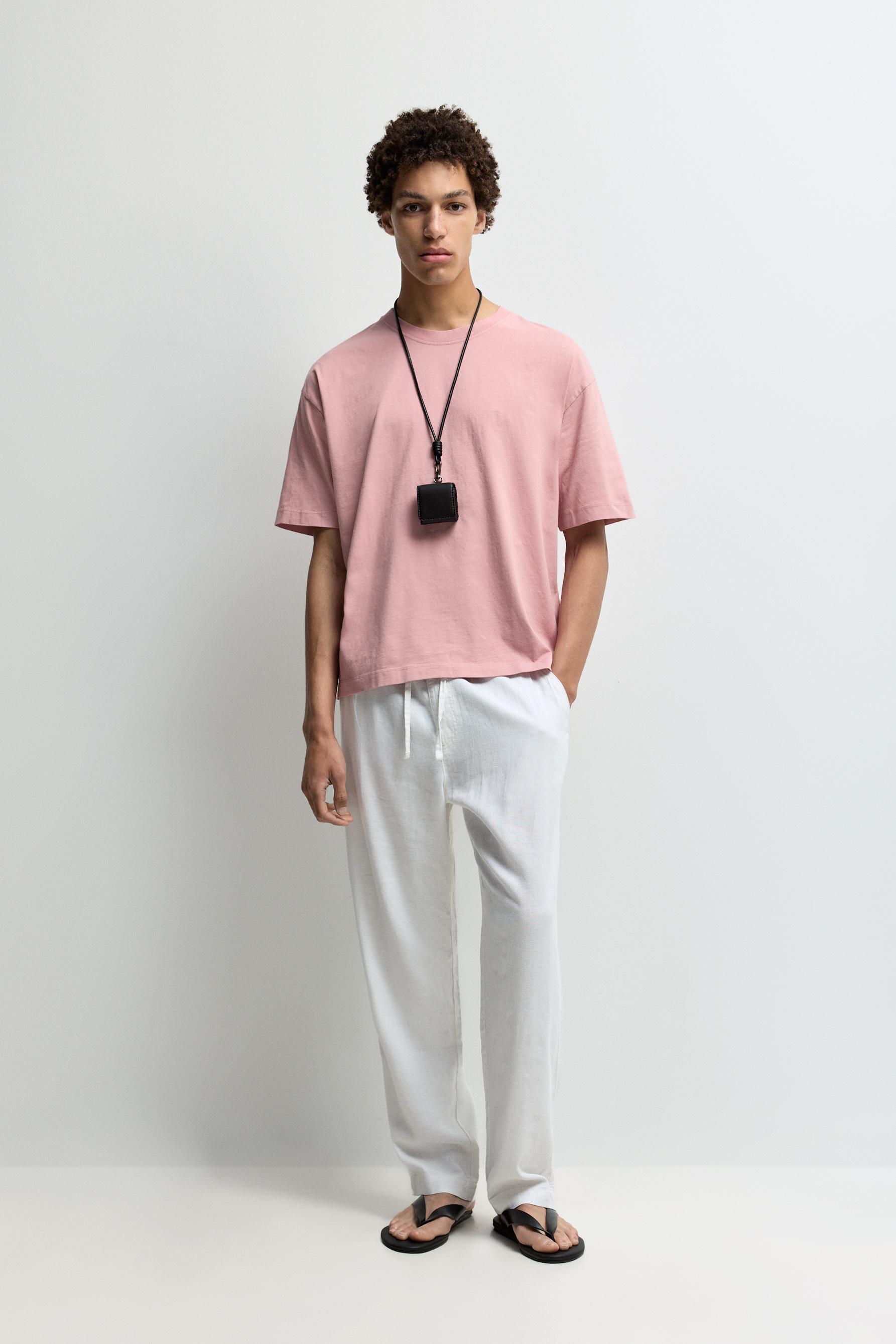 Faded-effect T-shirt — PINK