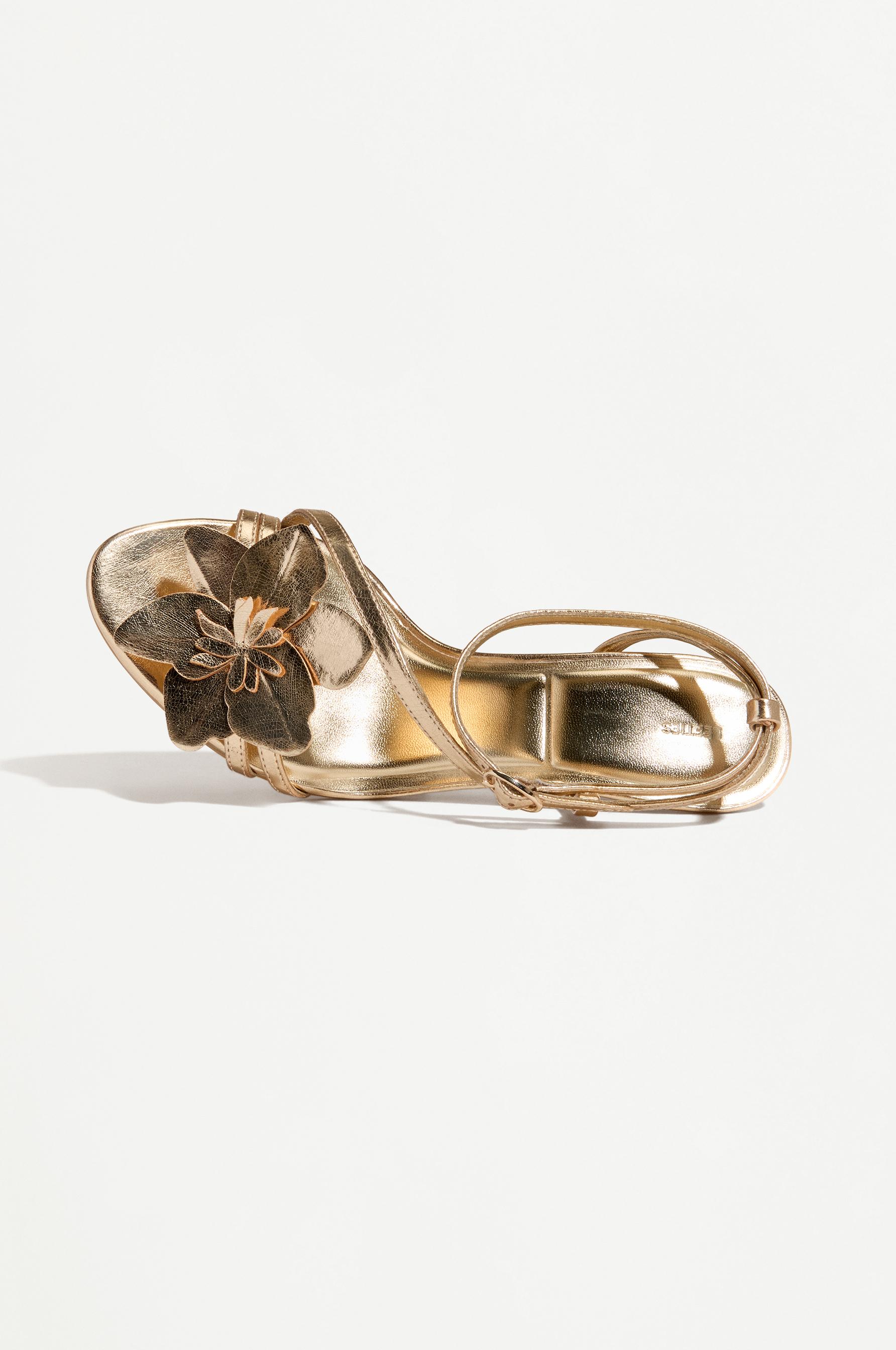 Floral heel sandals — GOLD
