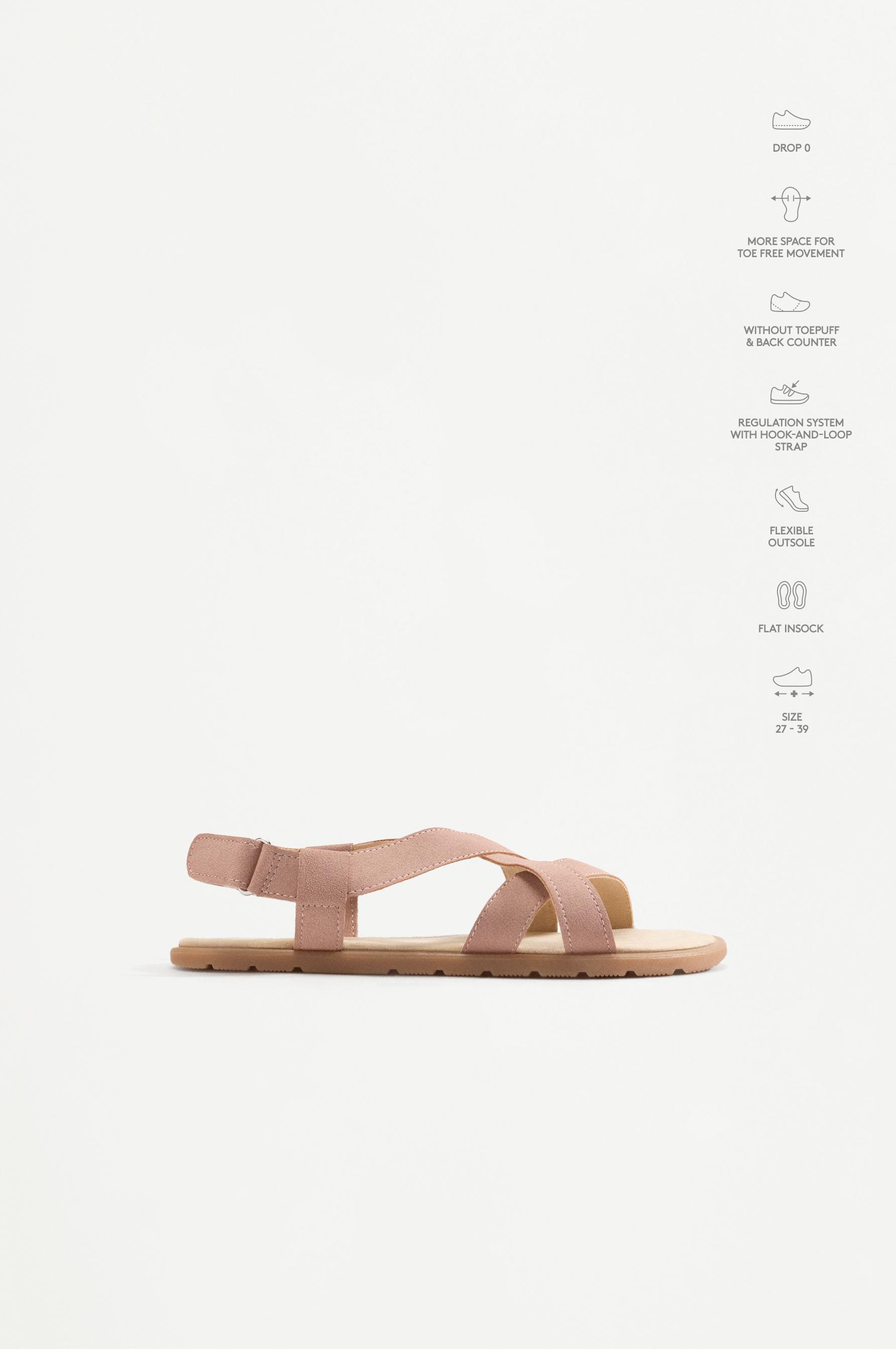 FAUX SUEDE BAREFOOT SANDALS — PINK