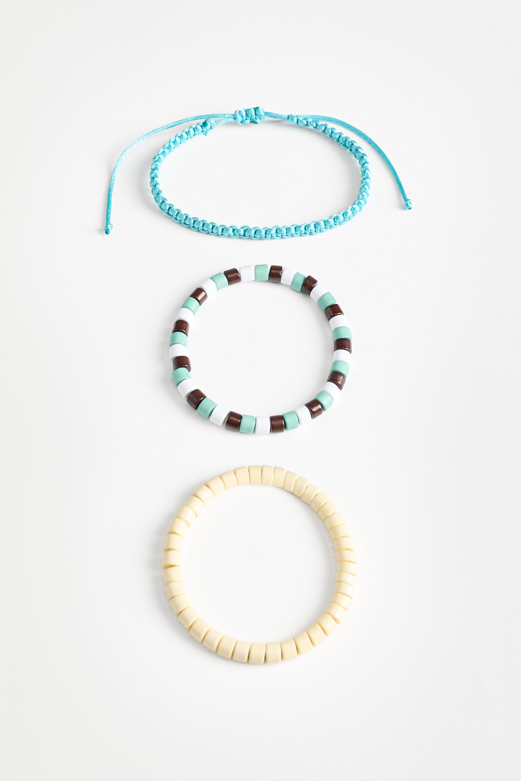 Assorted Bracelets (3-Pack) — ECRU/GREEN