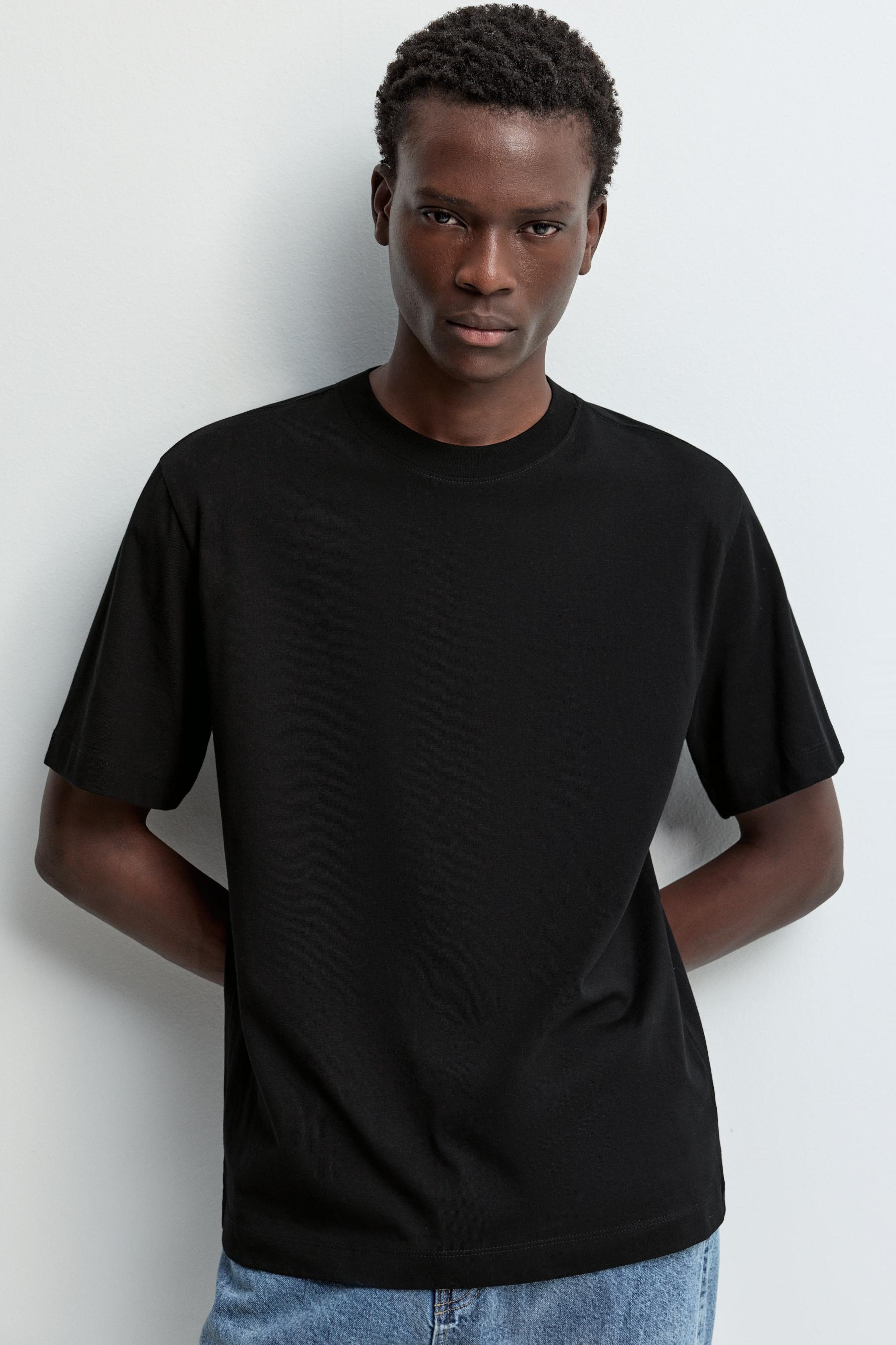 Premium relaxed fit T-shirt — BLACK