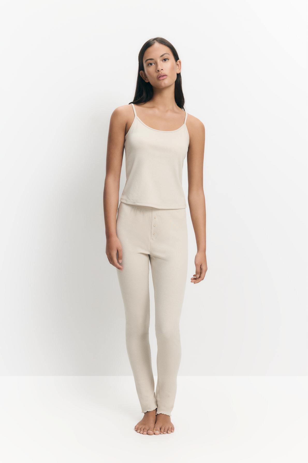 Legging pijama canalé