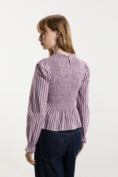 Smocked blouse — STRIPED 5