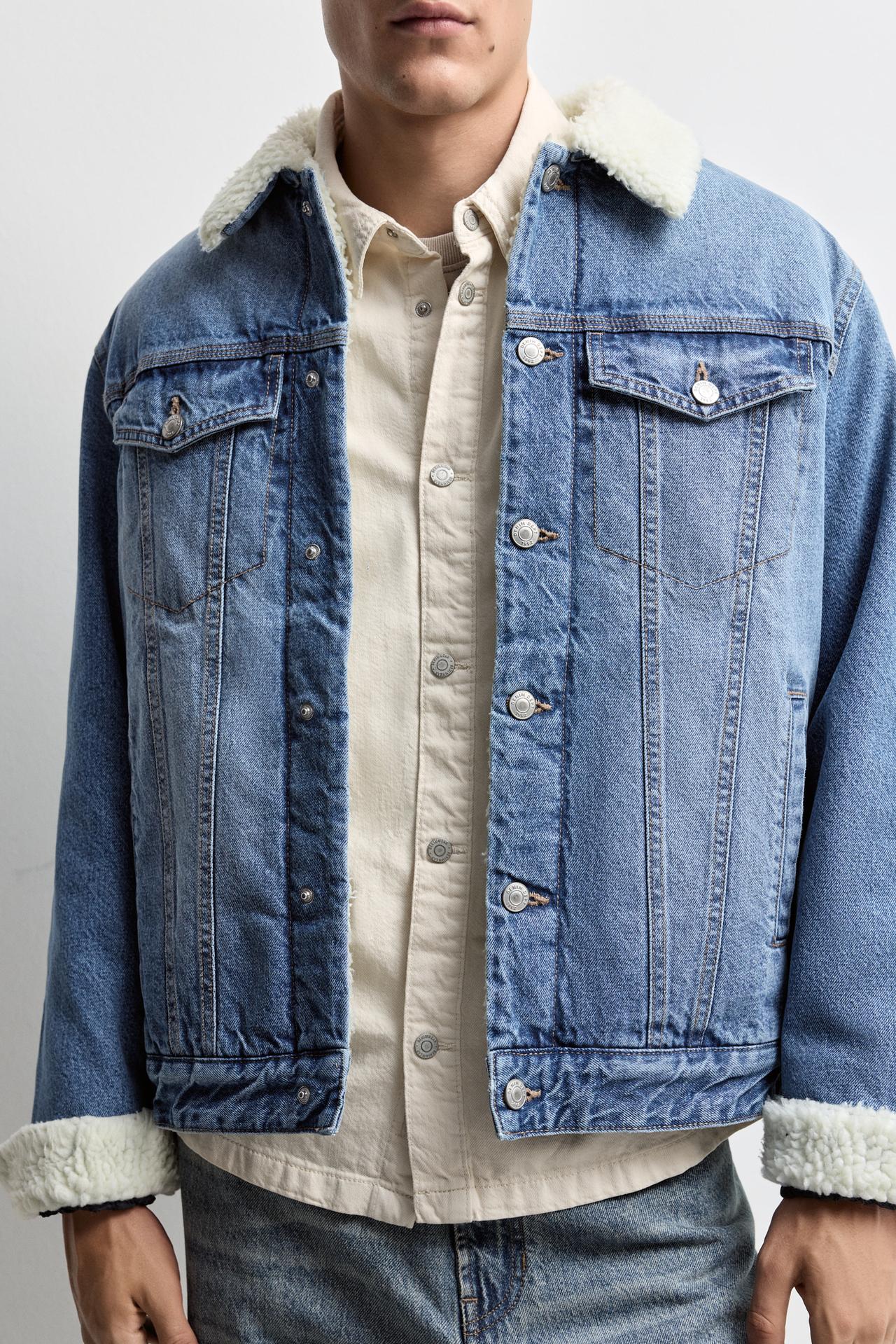 Shearling collar jacket — INDIGO