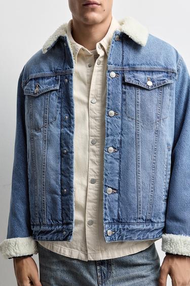 Shearling collar jacket — INDIGO 3