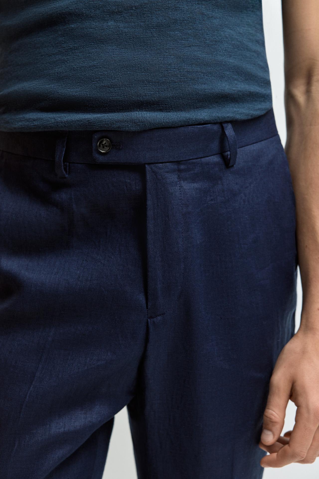 100% linen suit trousers — NAVY