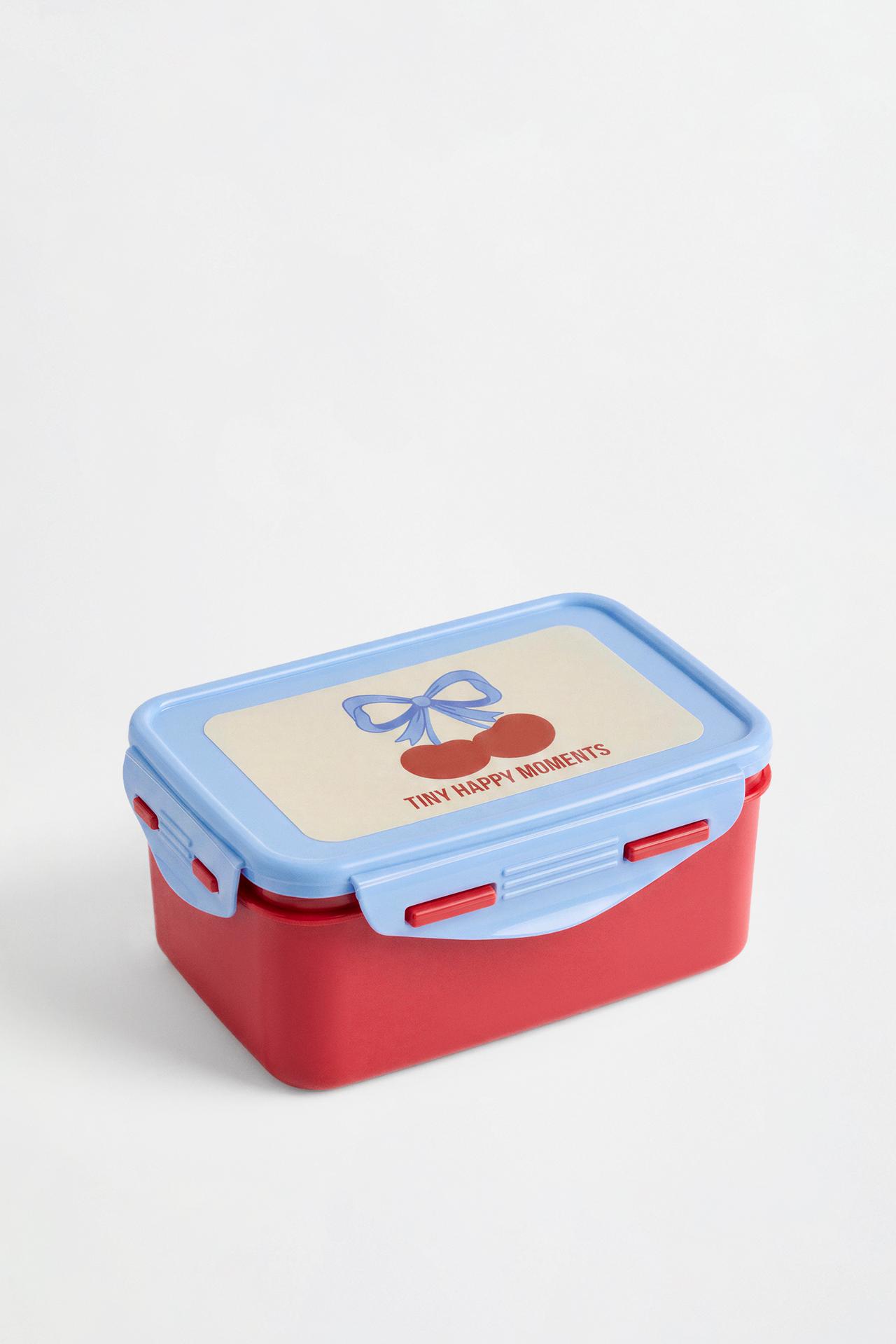 Cherry print rectangular lunchbox — VARIOUS