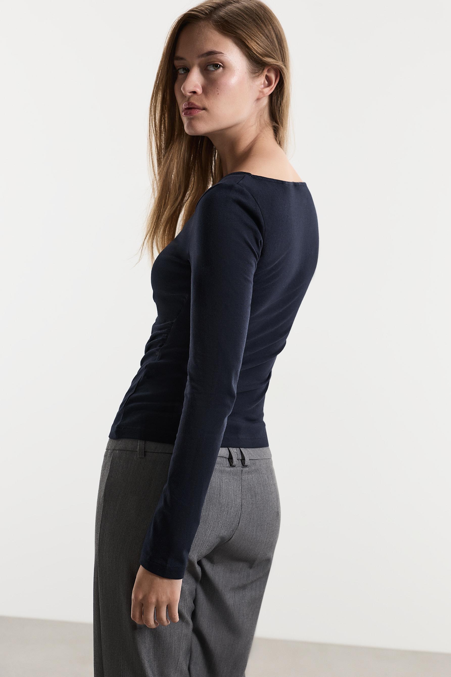 Ruched T-shirt — DARK NAVY