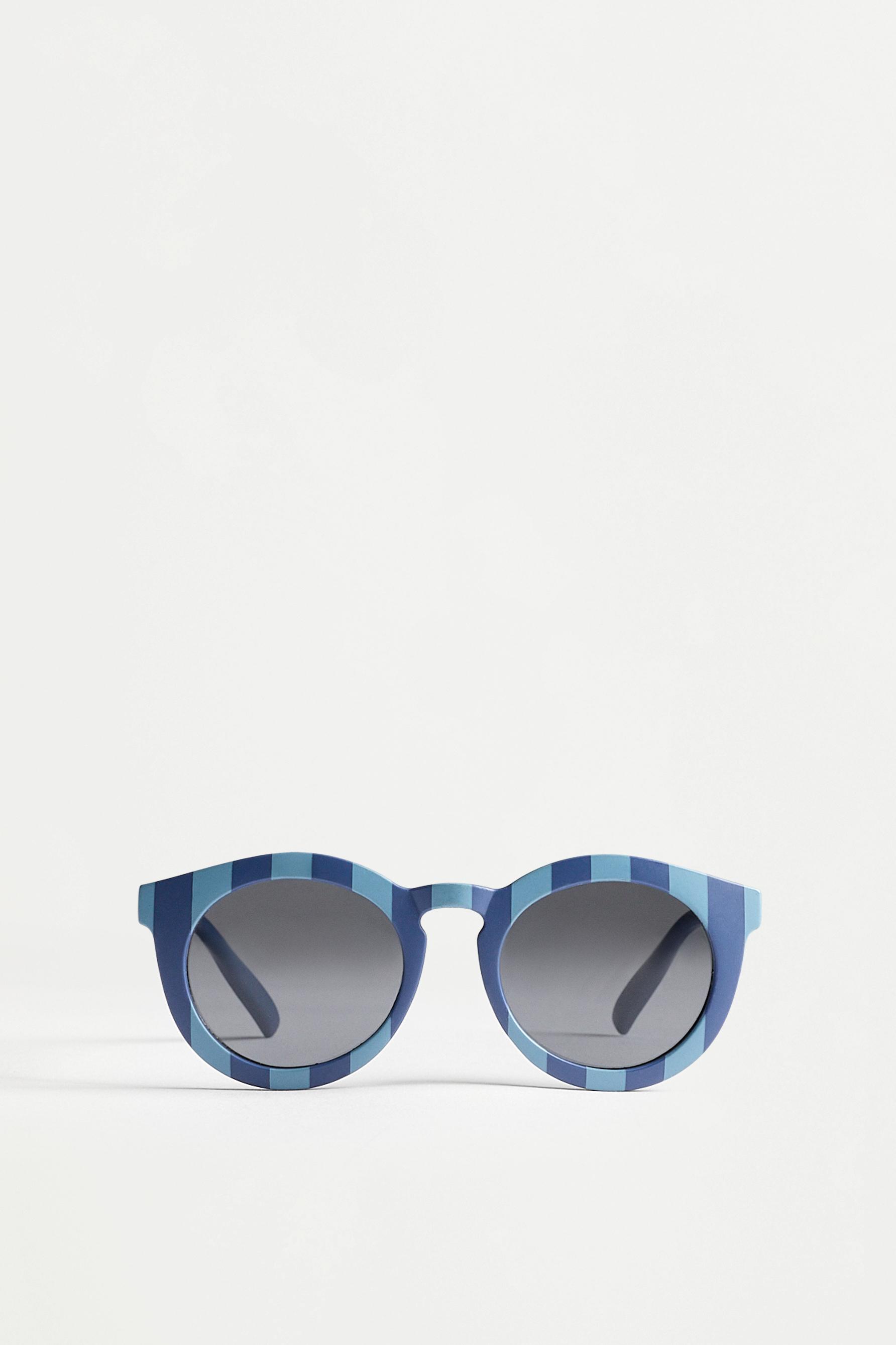 Striped round sunglasses — BLUE