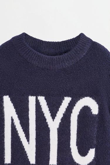 Soft text sweater — NAVY 4