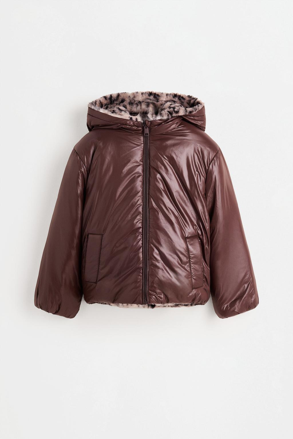 Reversible faux fur padded jacket