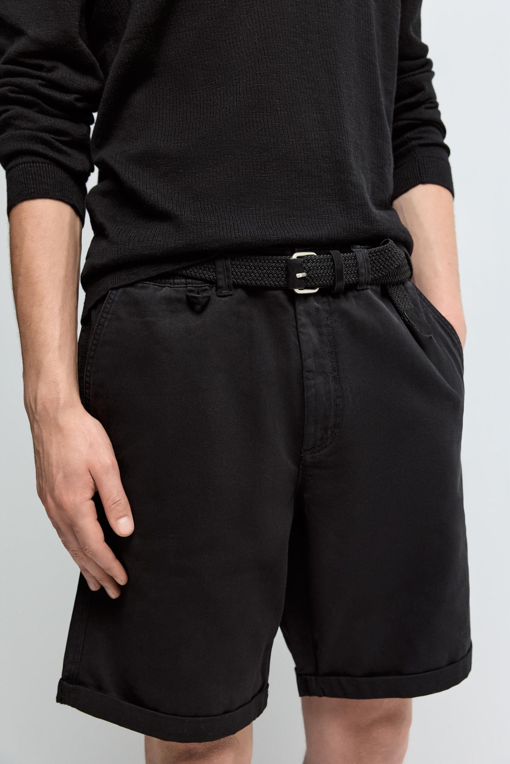 Slim fit Bermuda shorts — BLACK