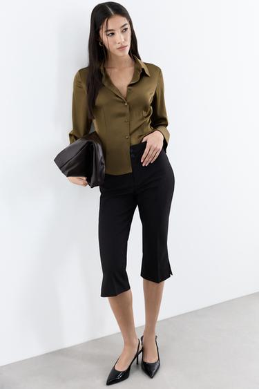 Satin shirt — KHAKI 5
