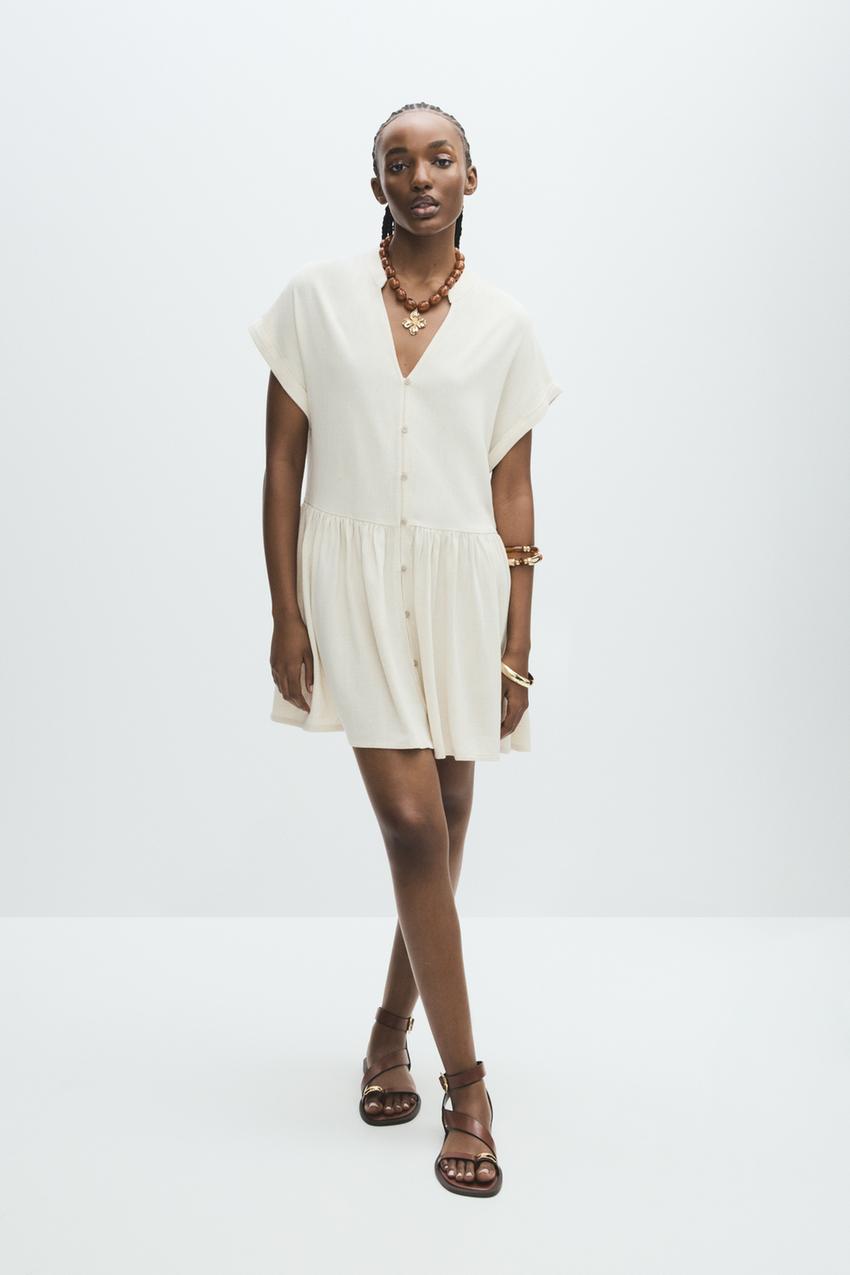 Vestido Blanco Zara Vestidos Cortos 2020 Vestidos Cortos Vestido