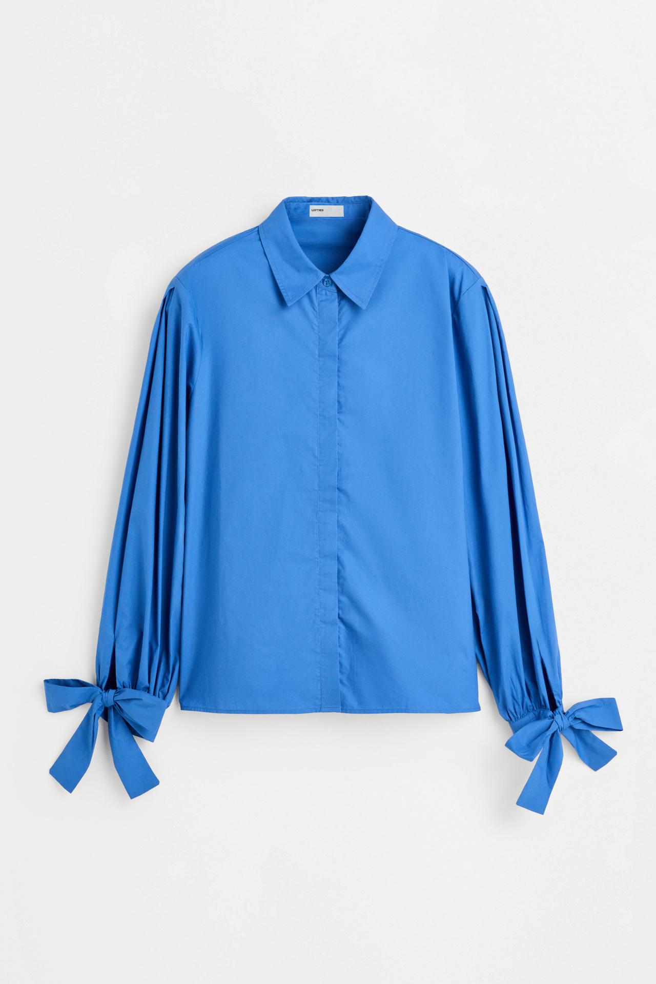 Shirt with tie cuffs — BLUE