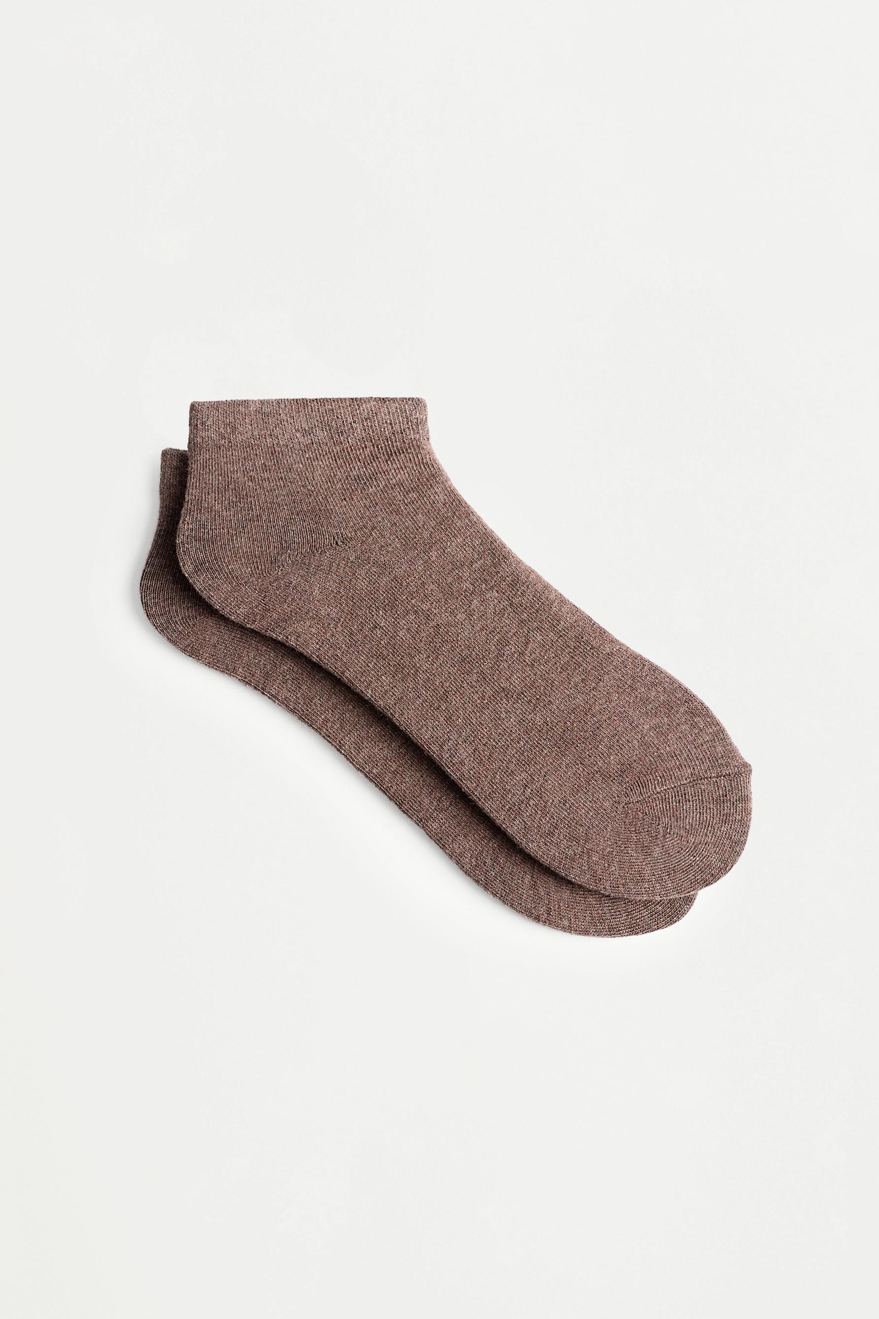 Basic short socks (7-pack) — BROWN