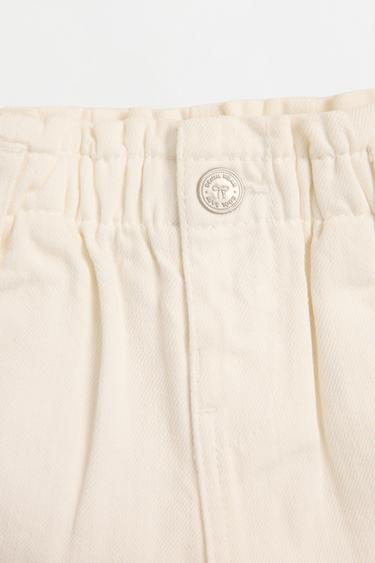 Denim paperbag shorts — WHITE 3