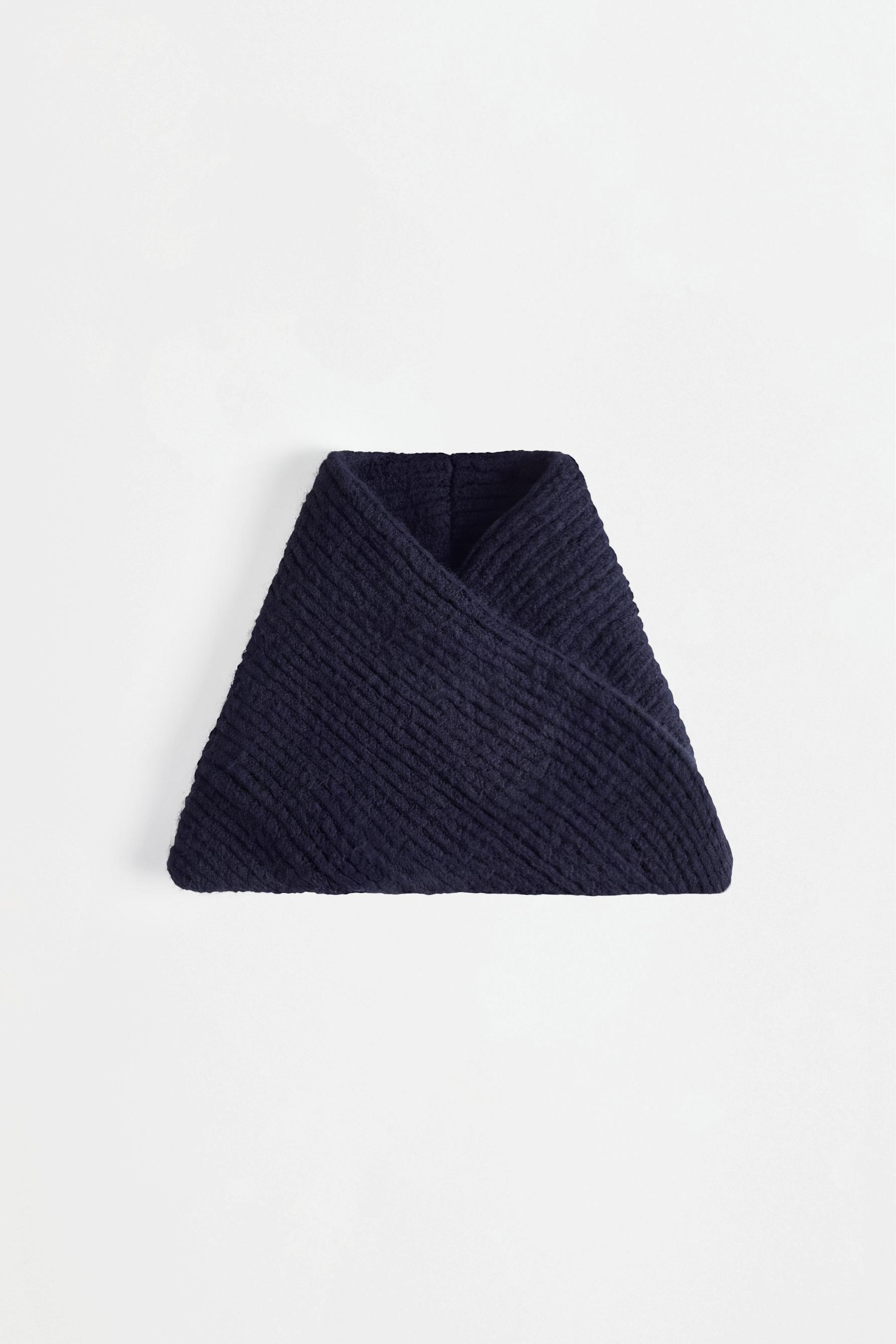 Ribbed knit snood — NAVY