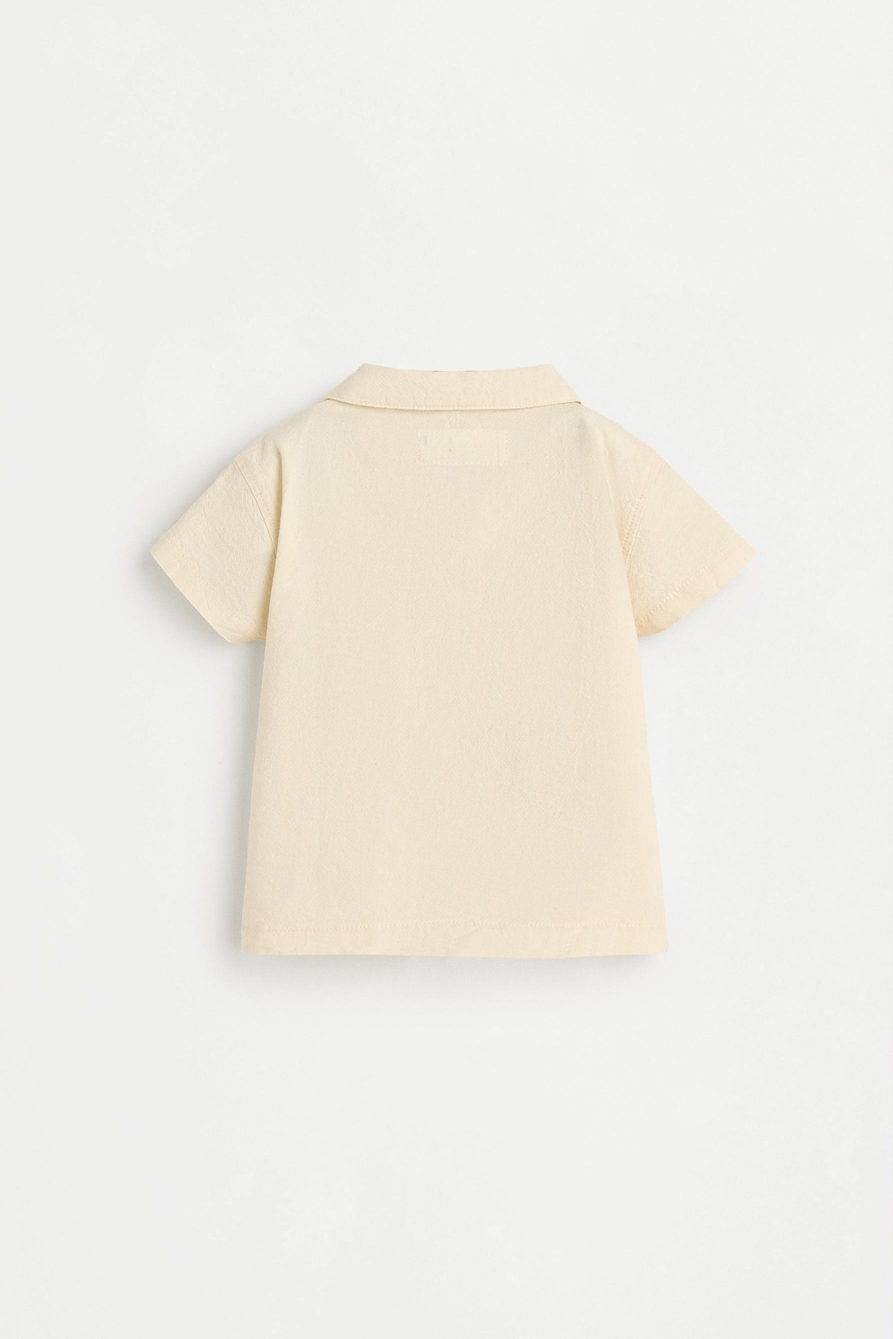 Embroidered patch shirt — ECRU
