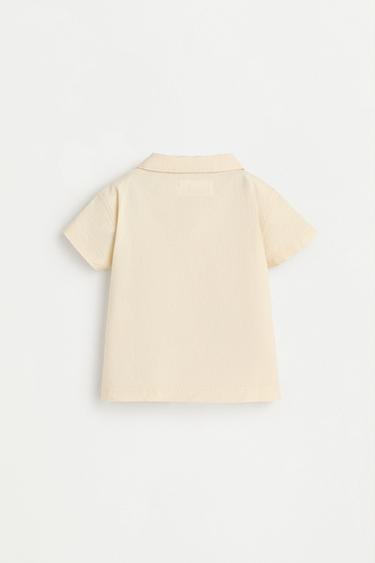 Embroidered patch shirt — ECRU 2
