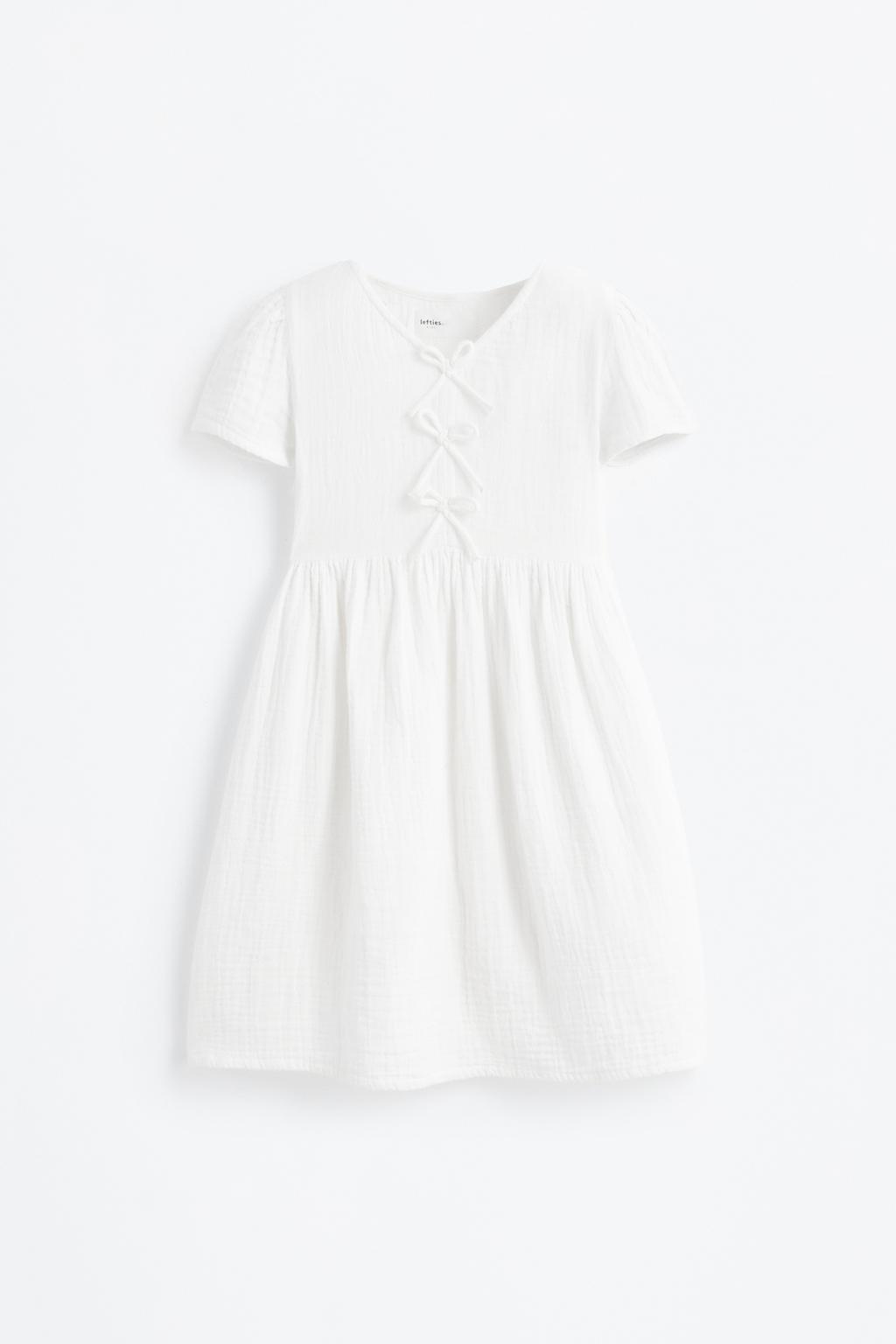 Textured dress with ties