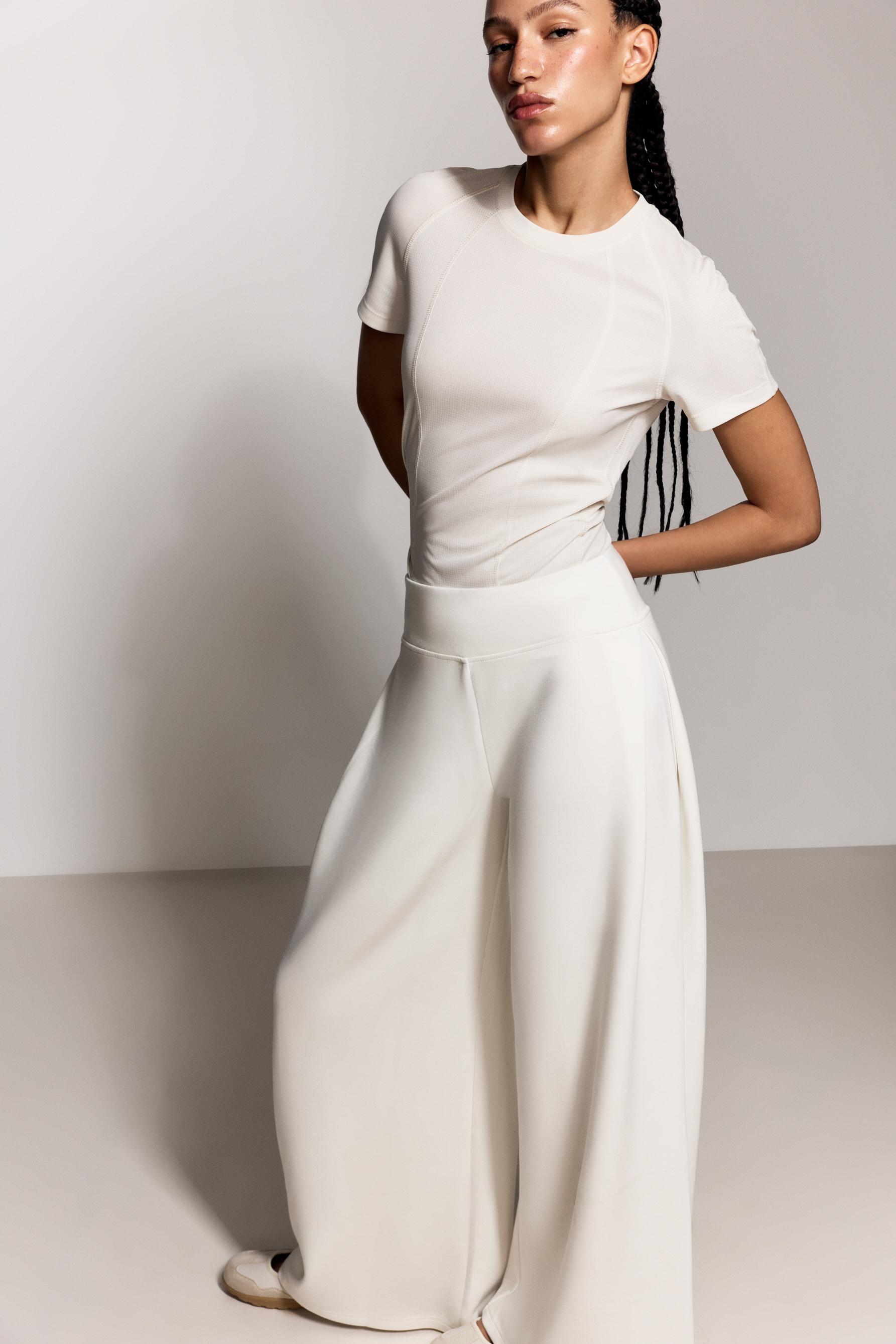 Wide-leg sports trousers — OFF WHITE